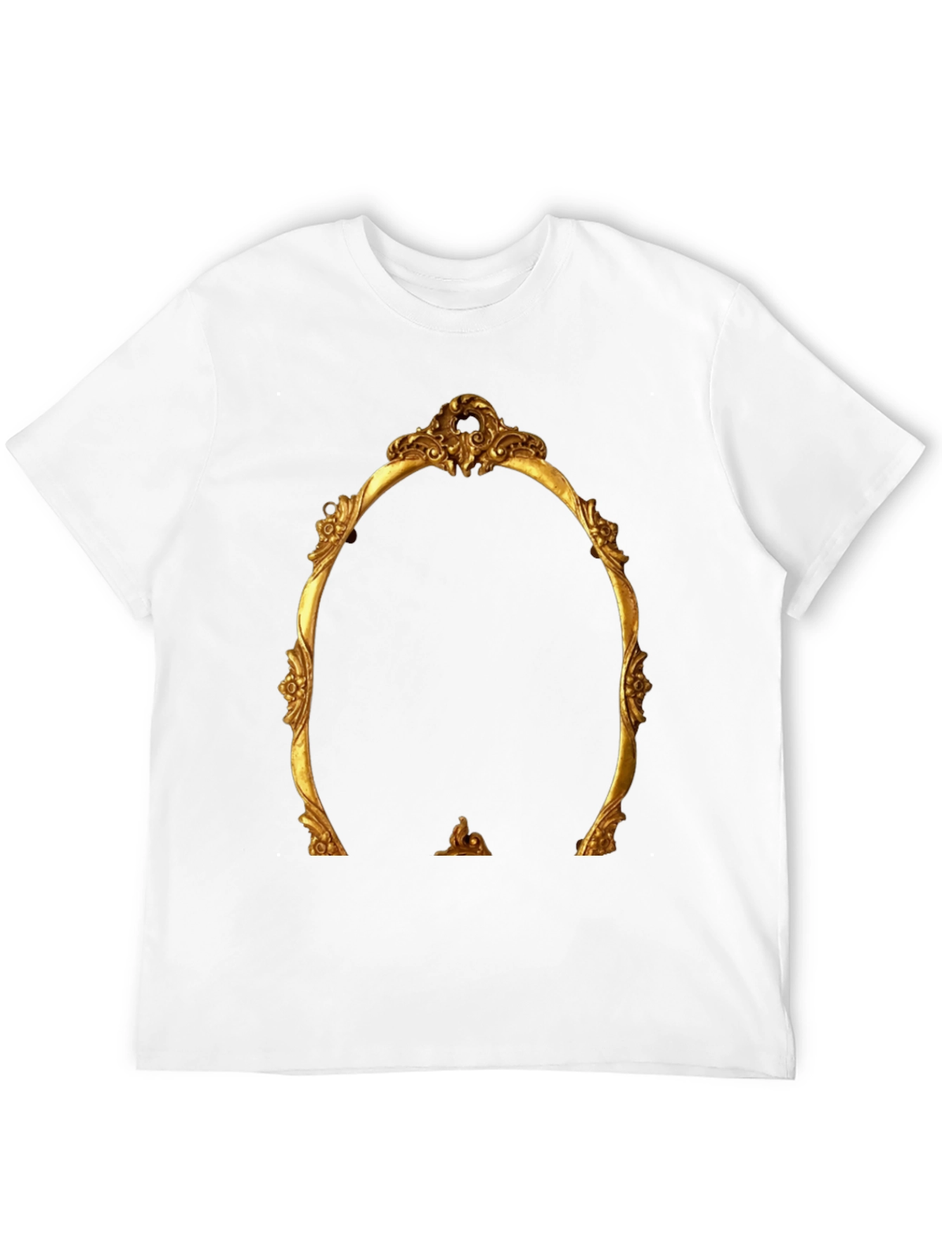 Ornate Golden Frame Graphic Tee - Statement Style