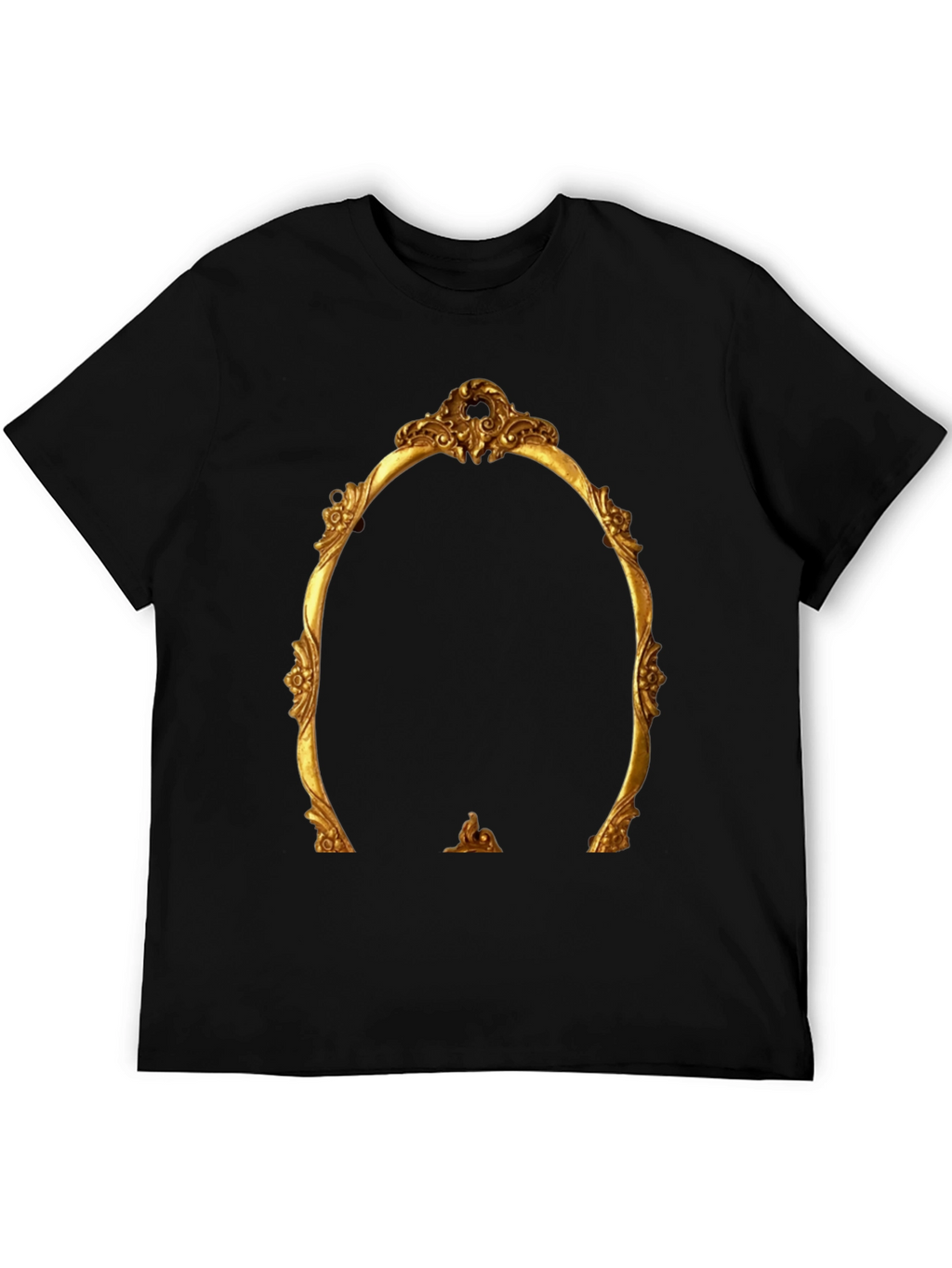 Ornate Golden Frame Graphic Tee - Statement Style
