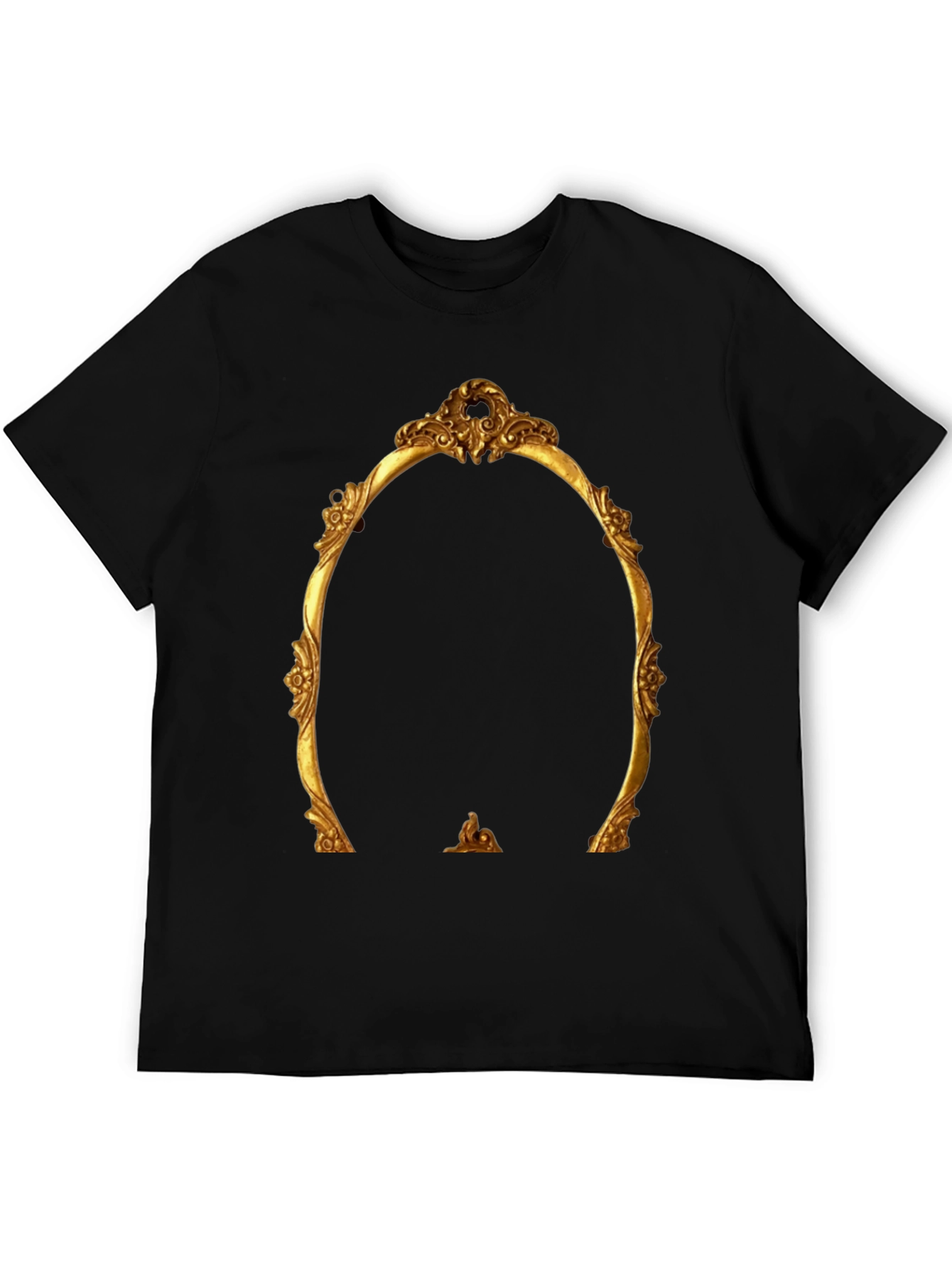 Ornate Golden Frame Graphic Tee - Statement Style
