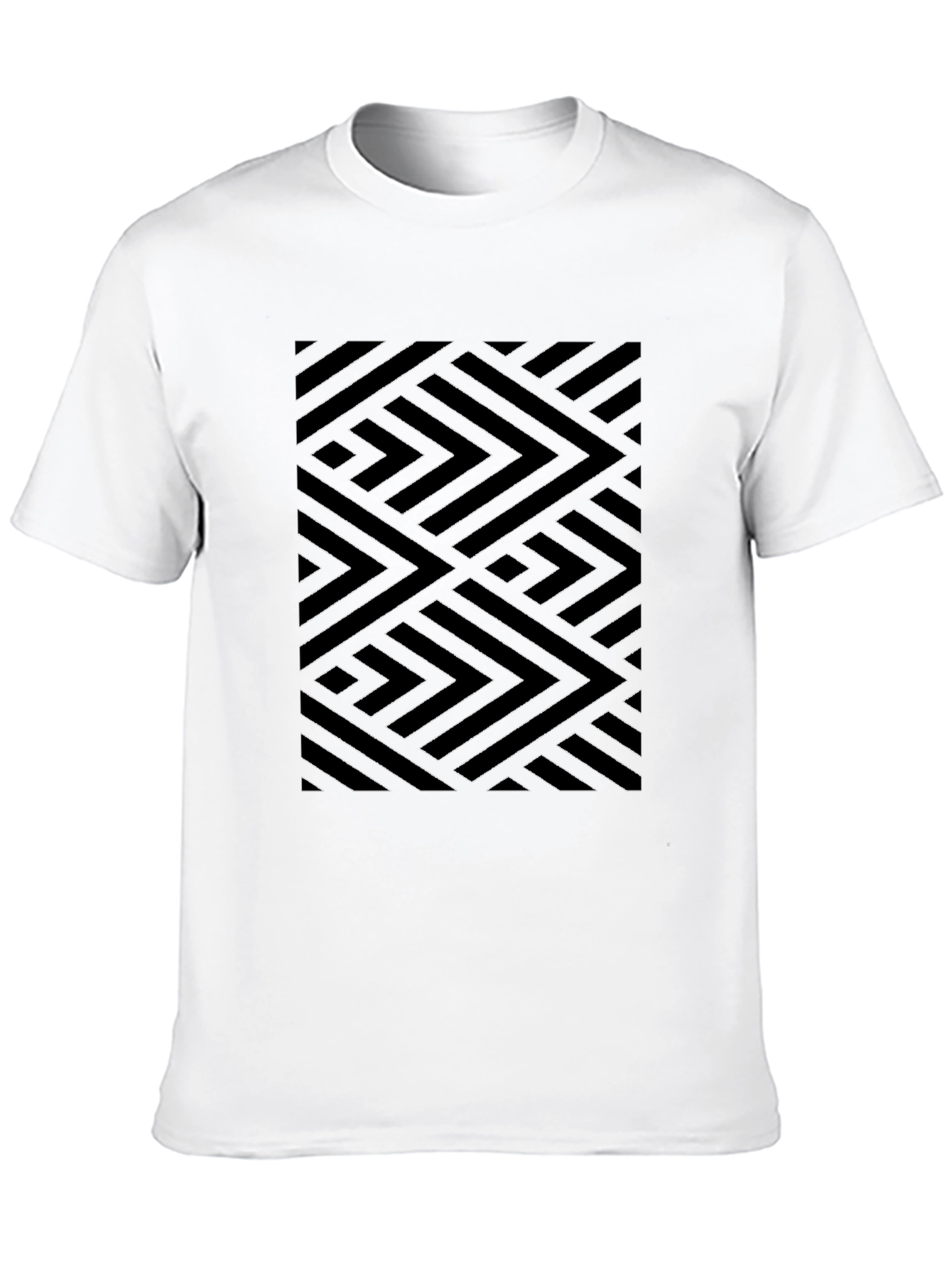 Geometric Pattern Black Tee
