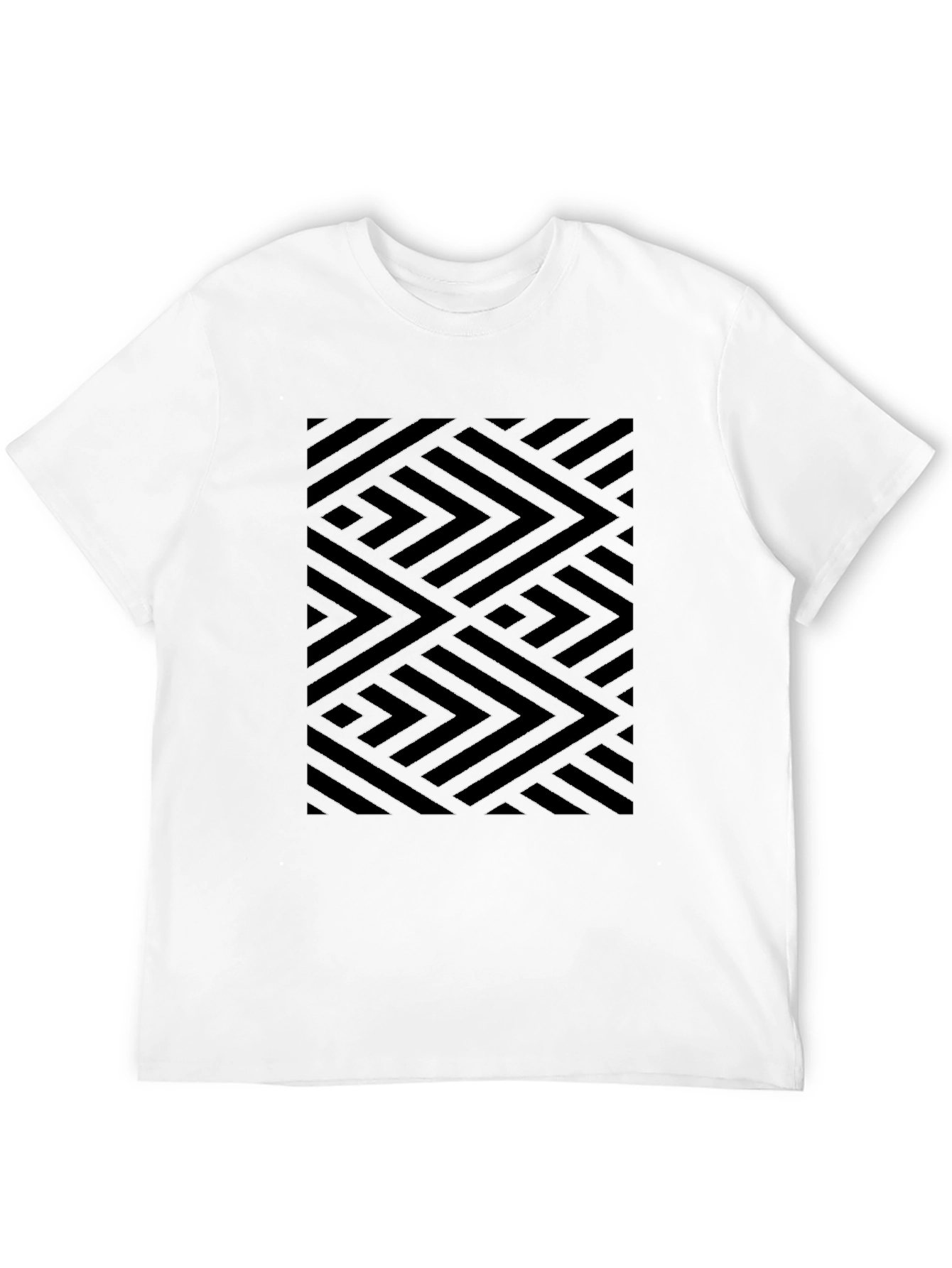 Geometric Pattern Black Tee