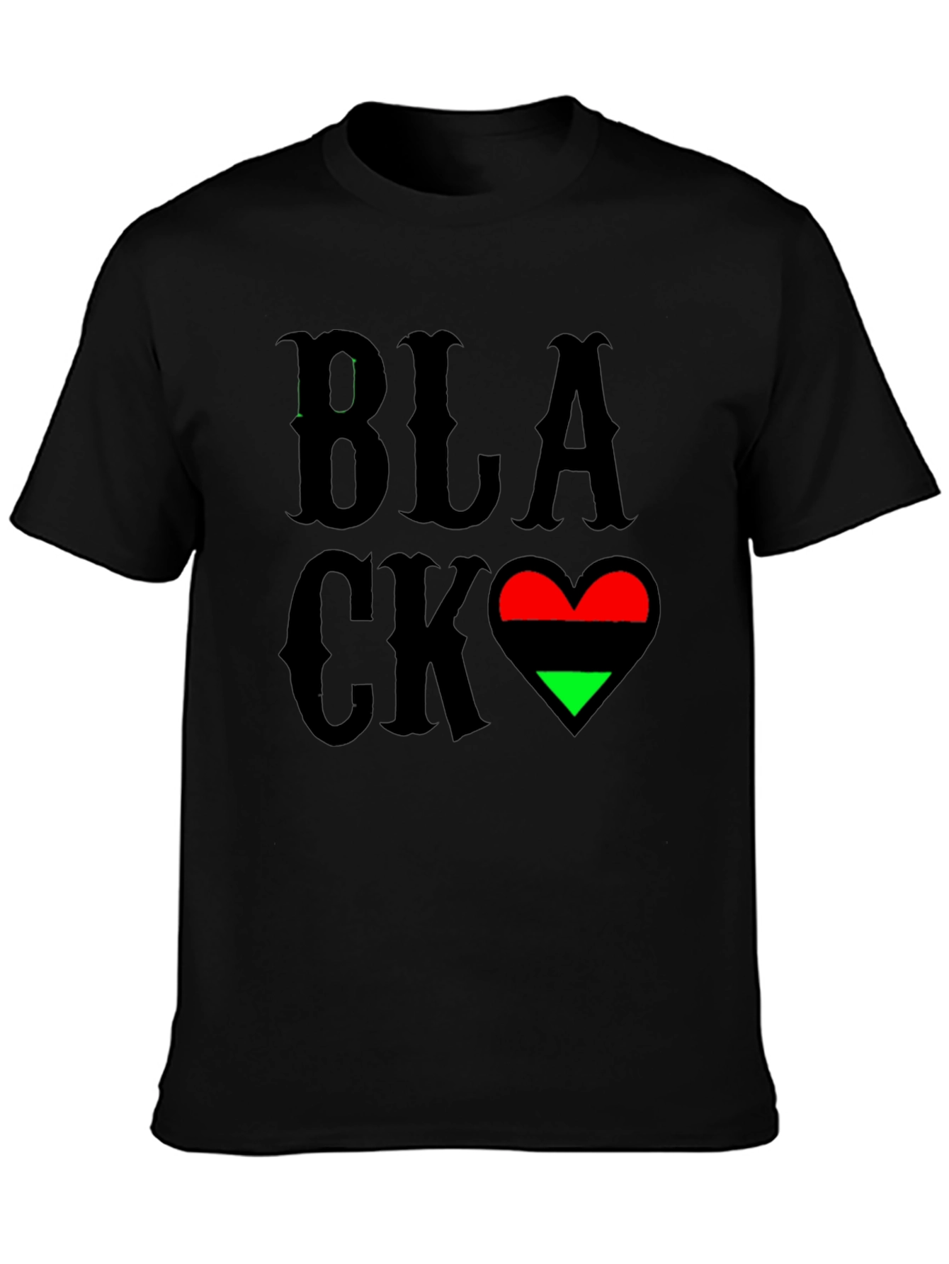 Black Love Heart T-Shirt - Pan-African Colors