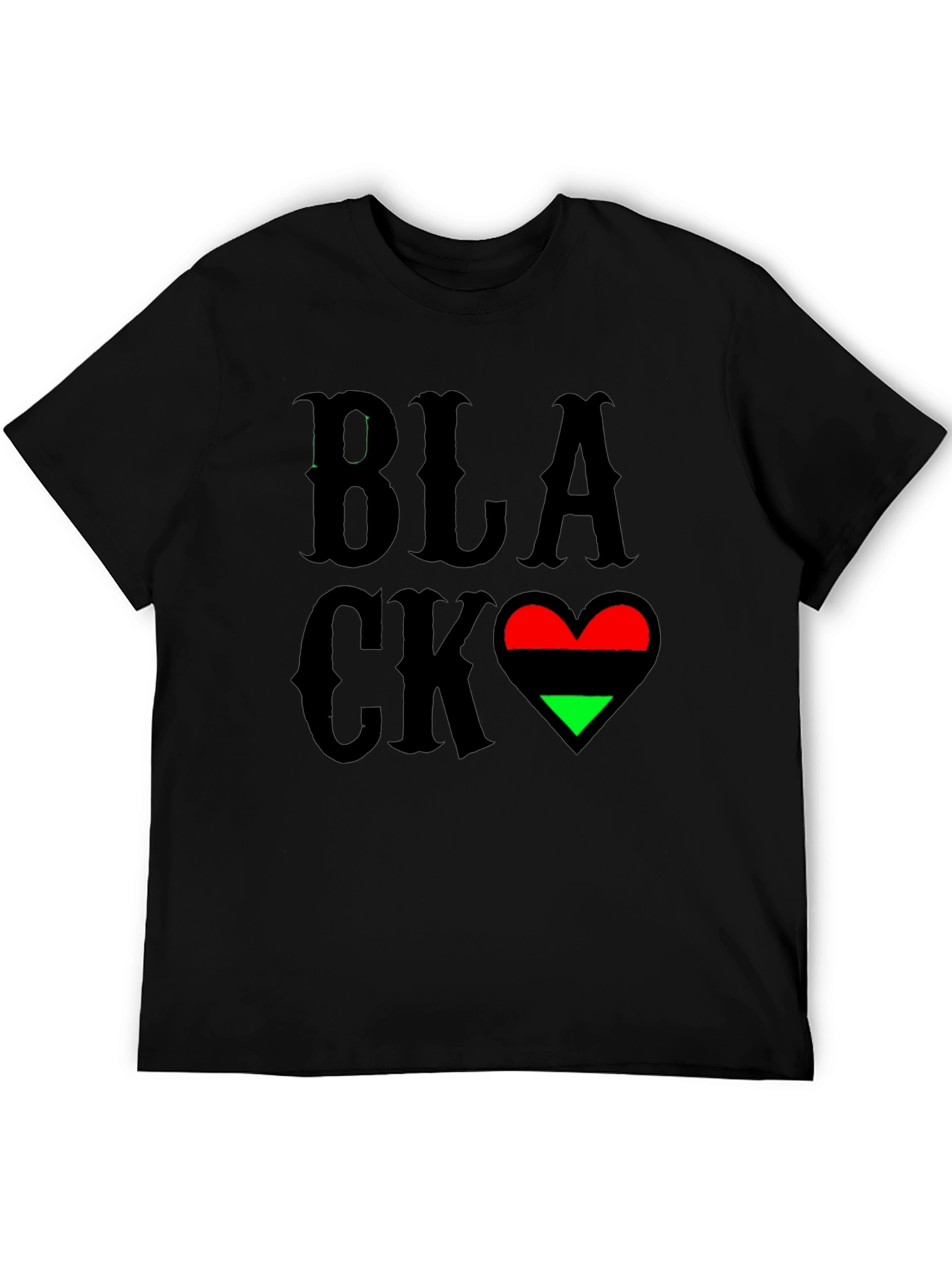 Black Love Heart T-Shirt - Pan-African Colors