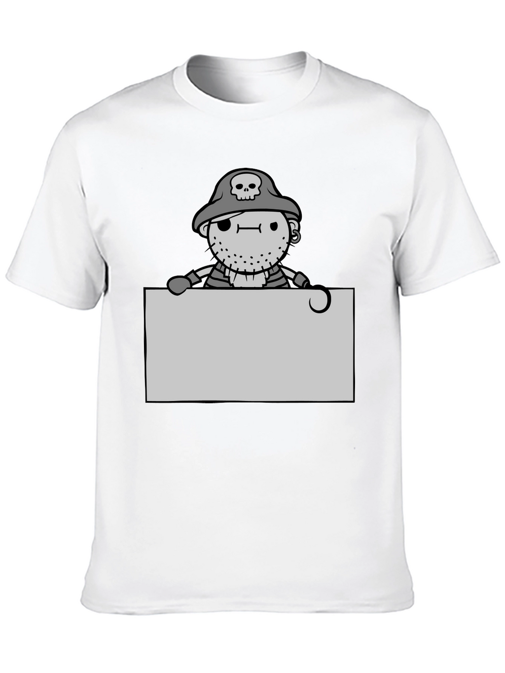 Cartoon Pirate Graphic Tee - Black Unisex T-Shirt