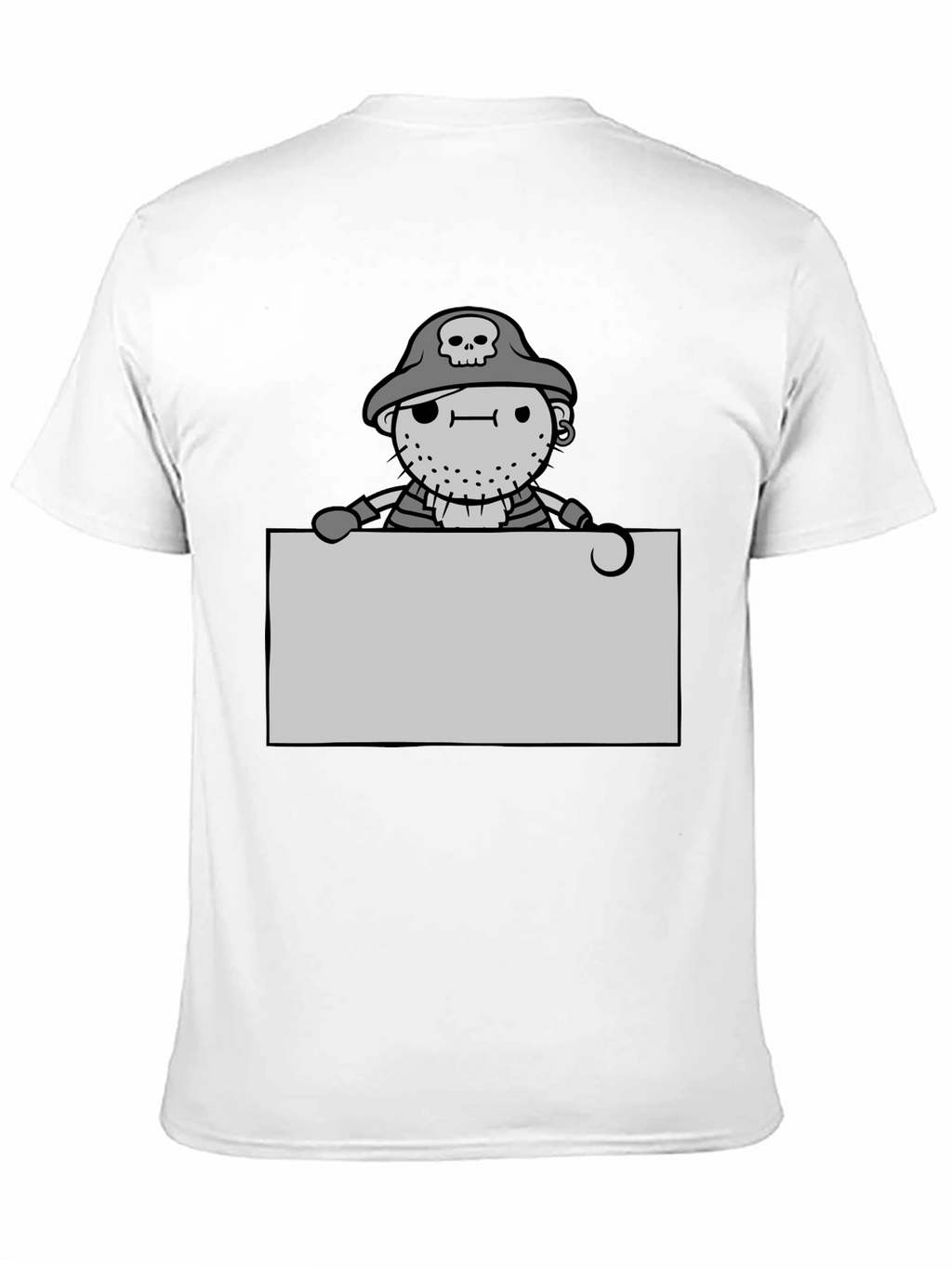 Cartoon Pirate Graphic Tee - Black Unisex T-Shirt