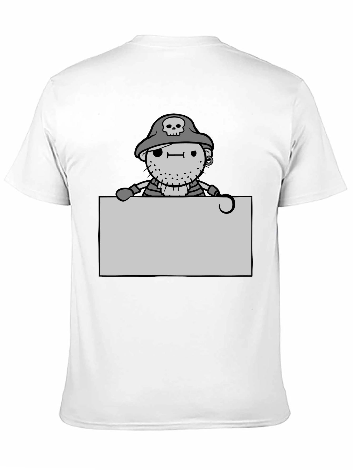 Cartoon Pirate Graphic Tee - Black Unisex T-Shirt