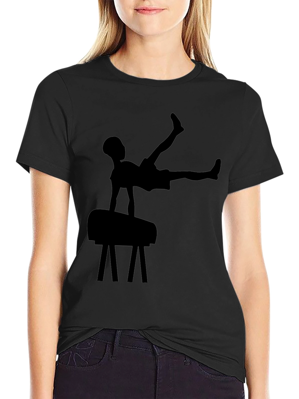 Gymnast Silhouette Black T-Shirt