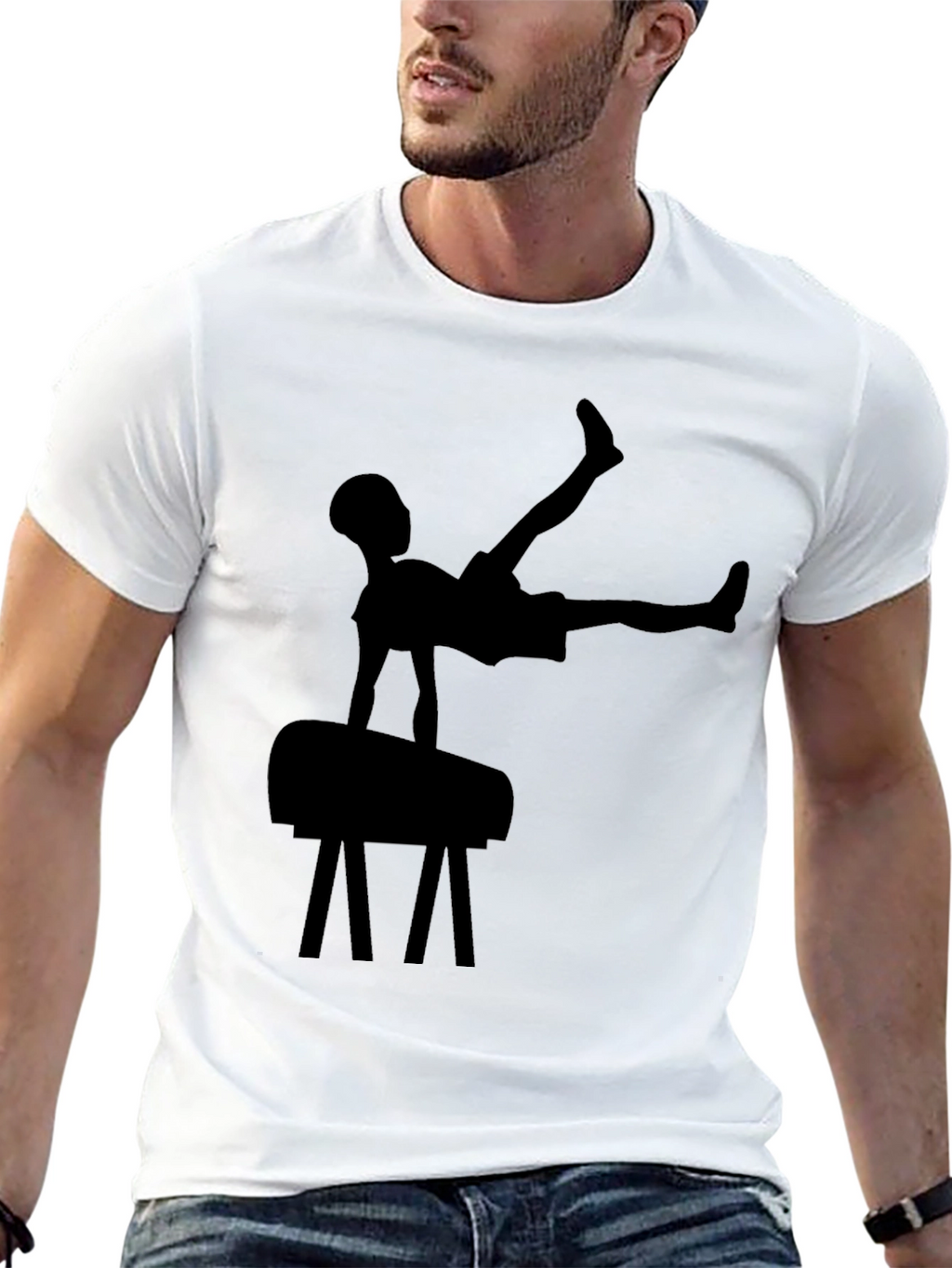 Gymnast Silhouette Black T-Shirt