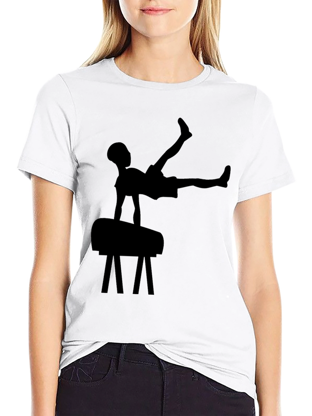 Gymnast Silhouette Black T-Shirt