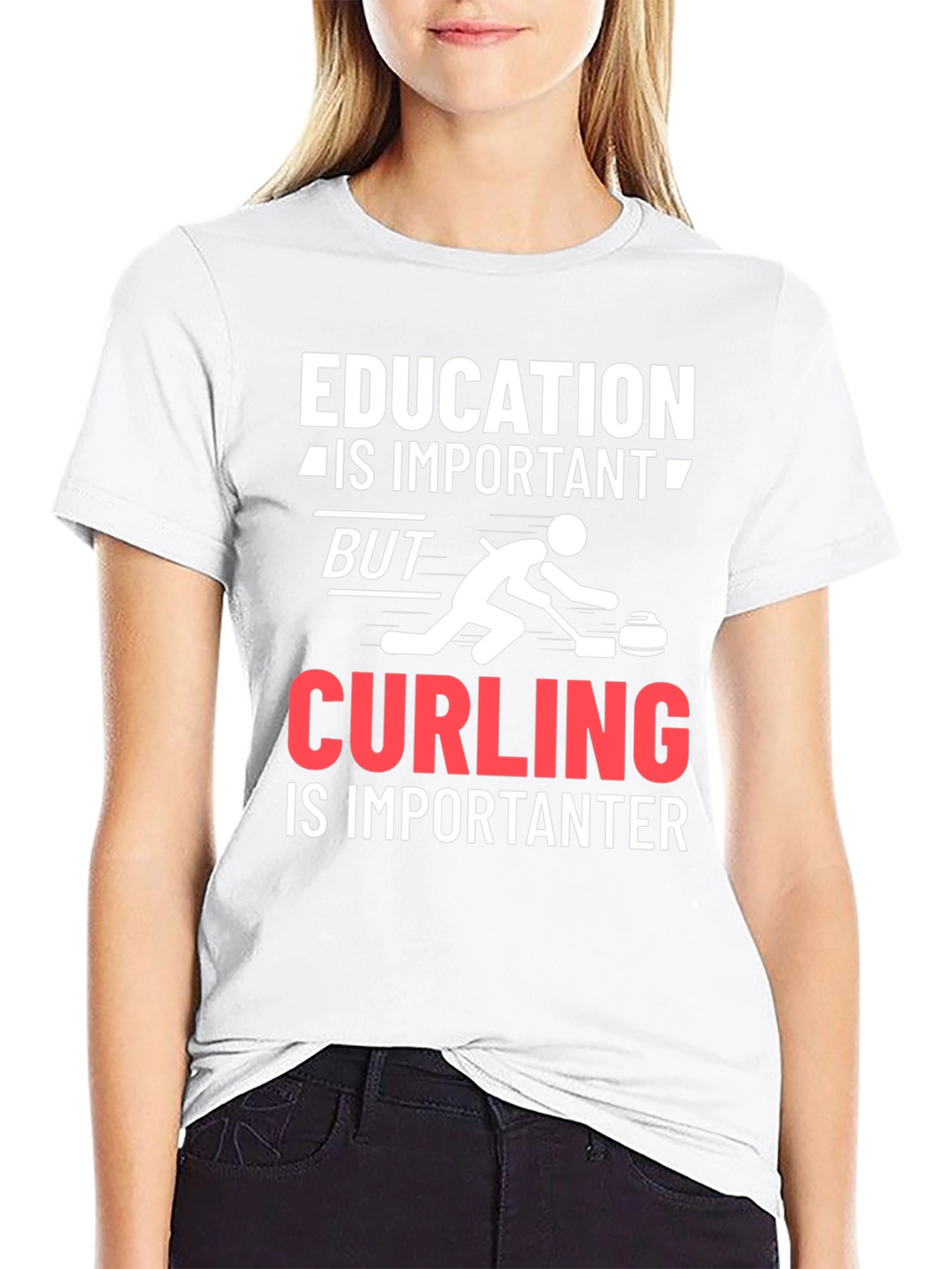 Education Important Curling Importanter T-Shirt