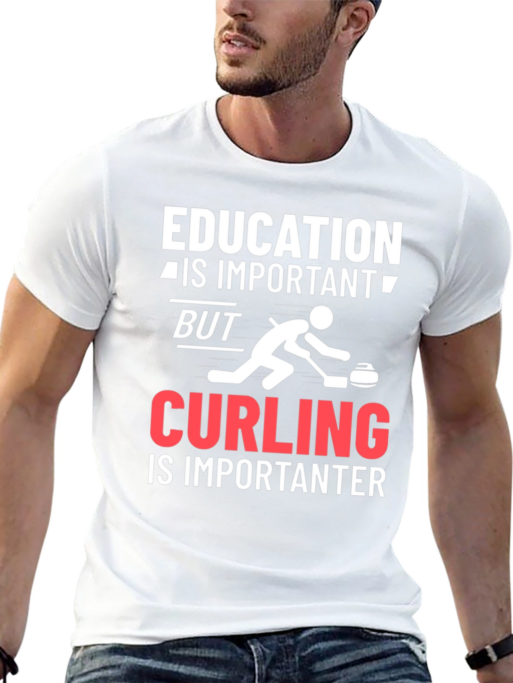 Education Important Curling Importanter T-Shirt