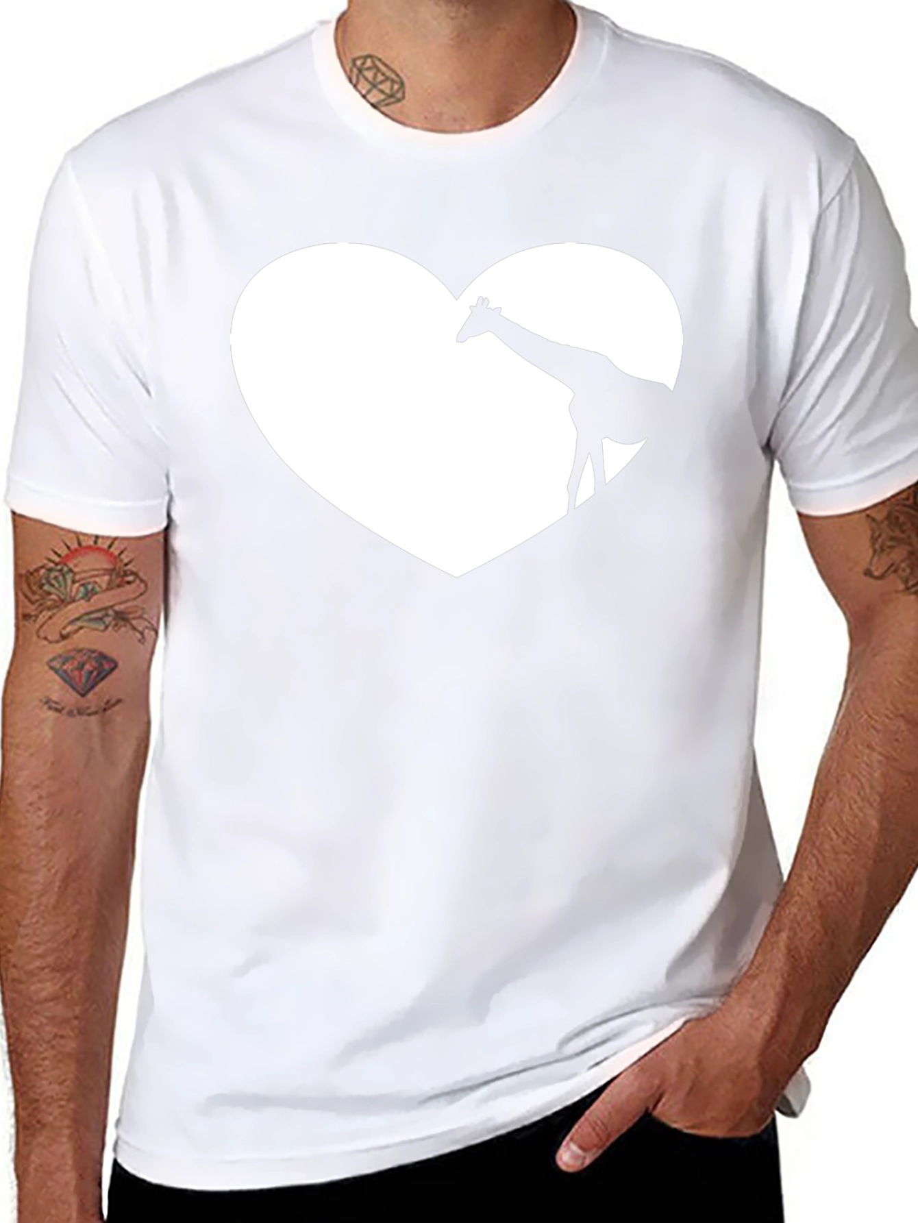 Giraffe Heart Graphic Tee - Soft Cotton Blend