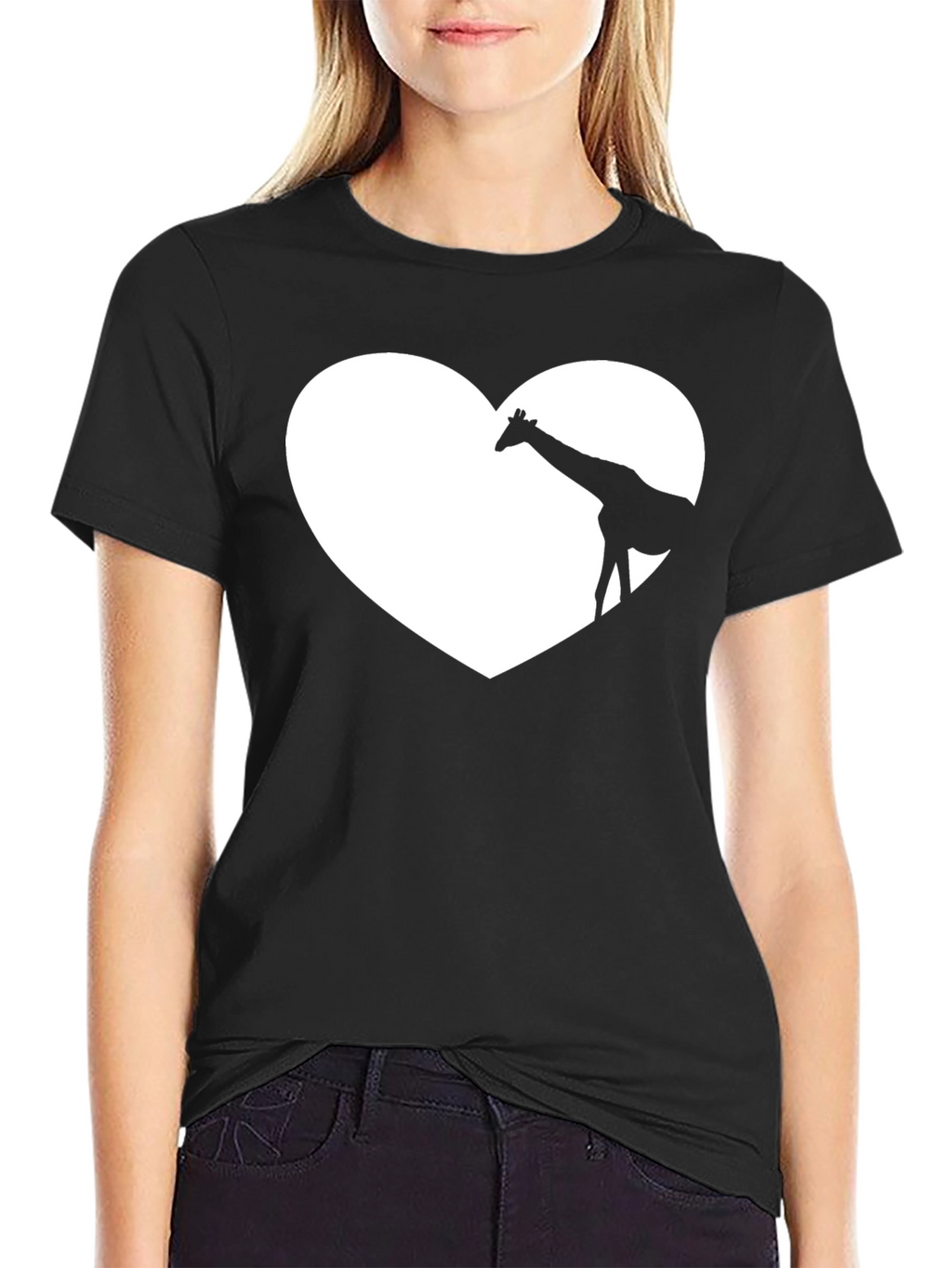 Giraffe Heart Graphic Tee - Soft Cotton Blend