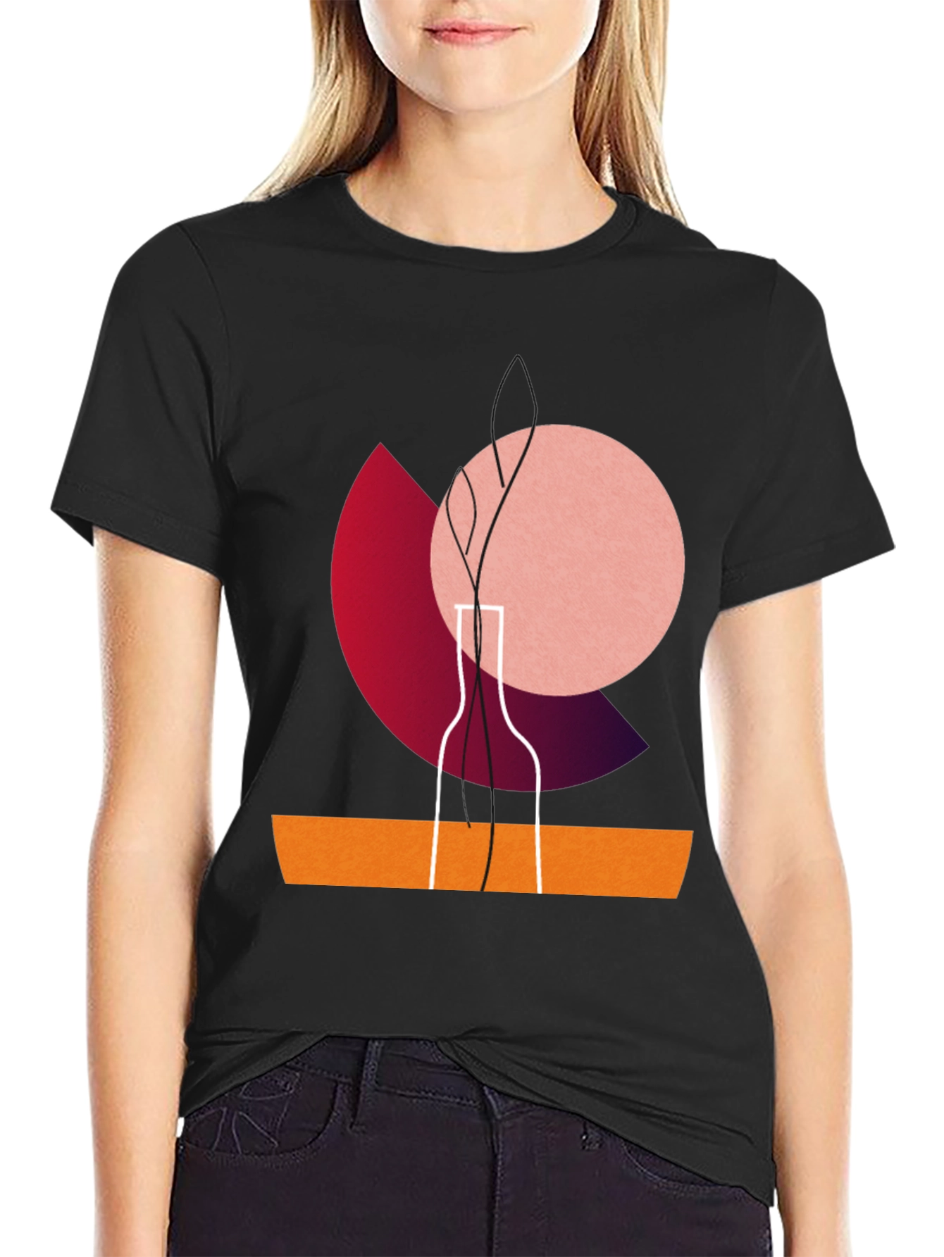 Modern Graphic Print Crew Neck T-Shirt