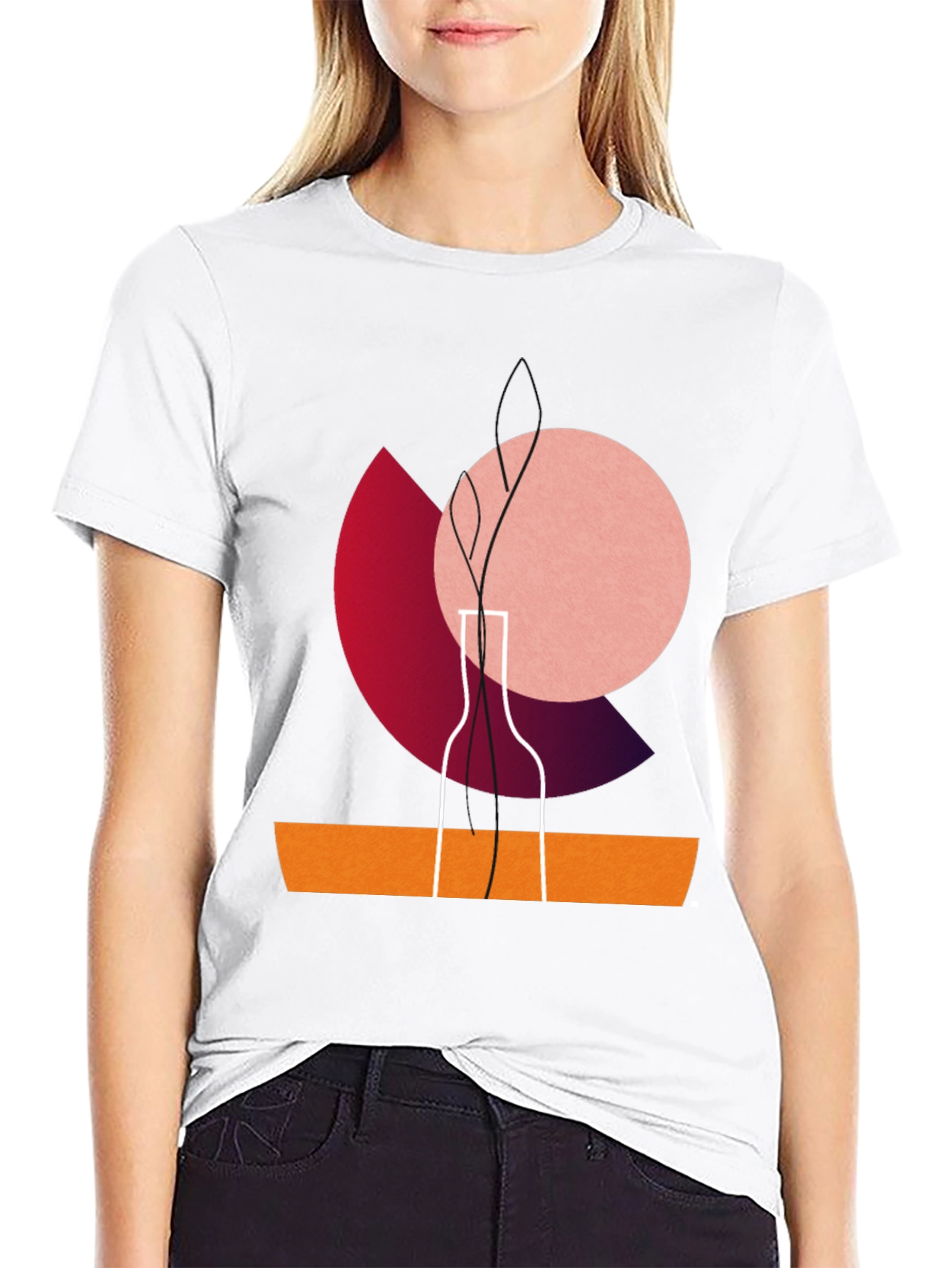 Modern Graphic Print Crew Neck T-Shirt