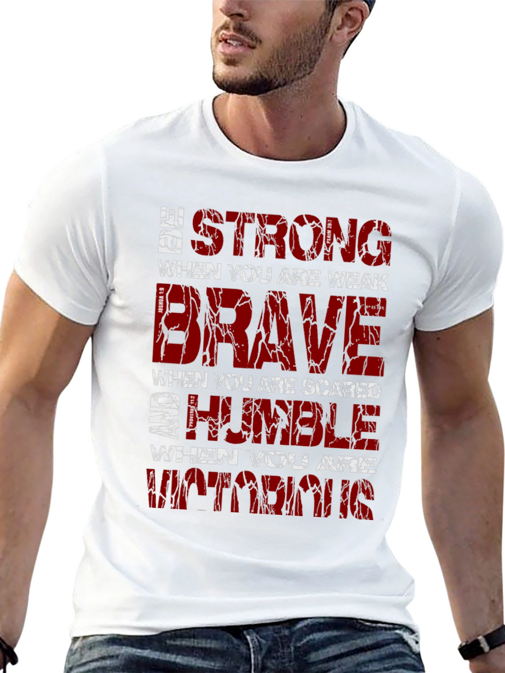 Be Strong Graphic T-Shirt Motivational Christian