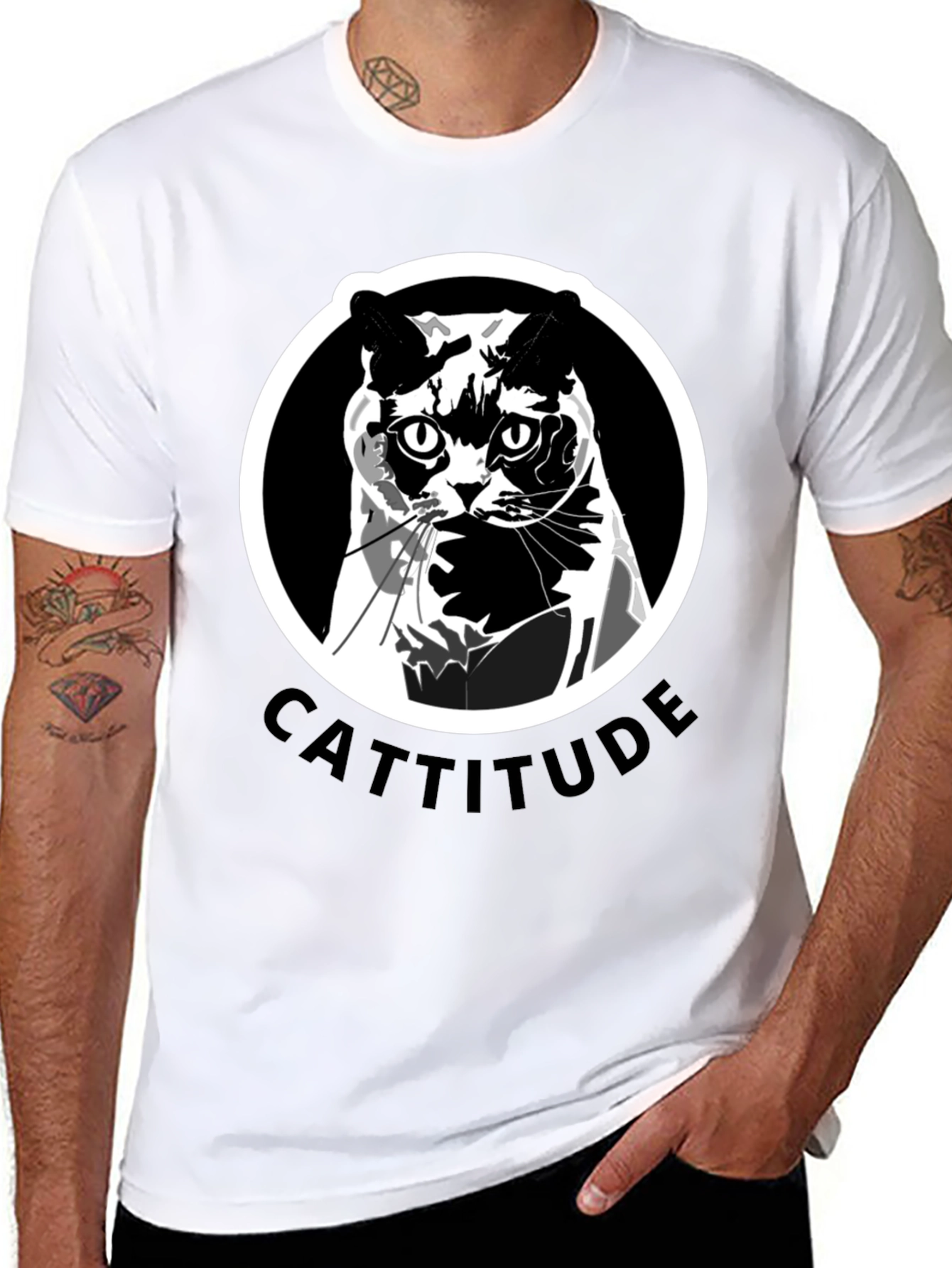 Cattitude T-Shirt: Bold Cat Graphic Tee