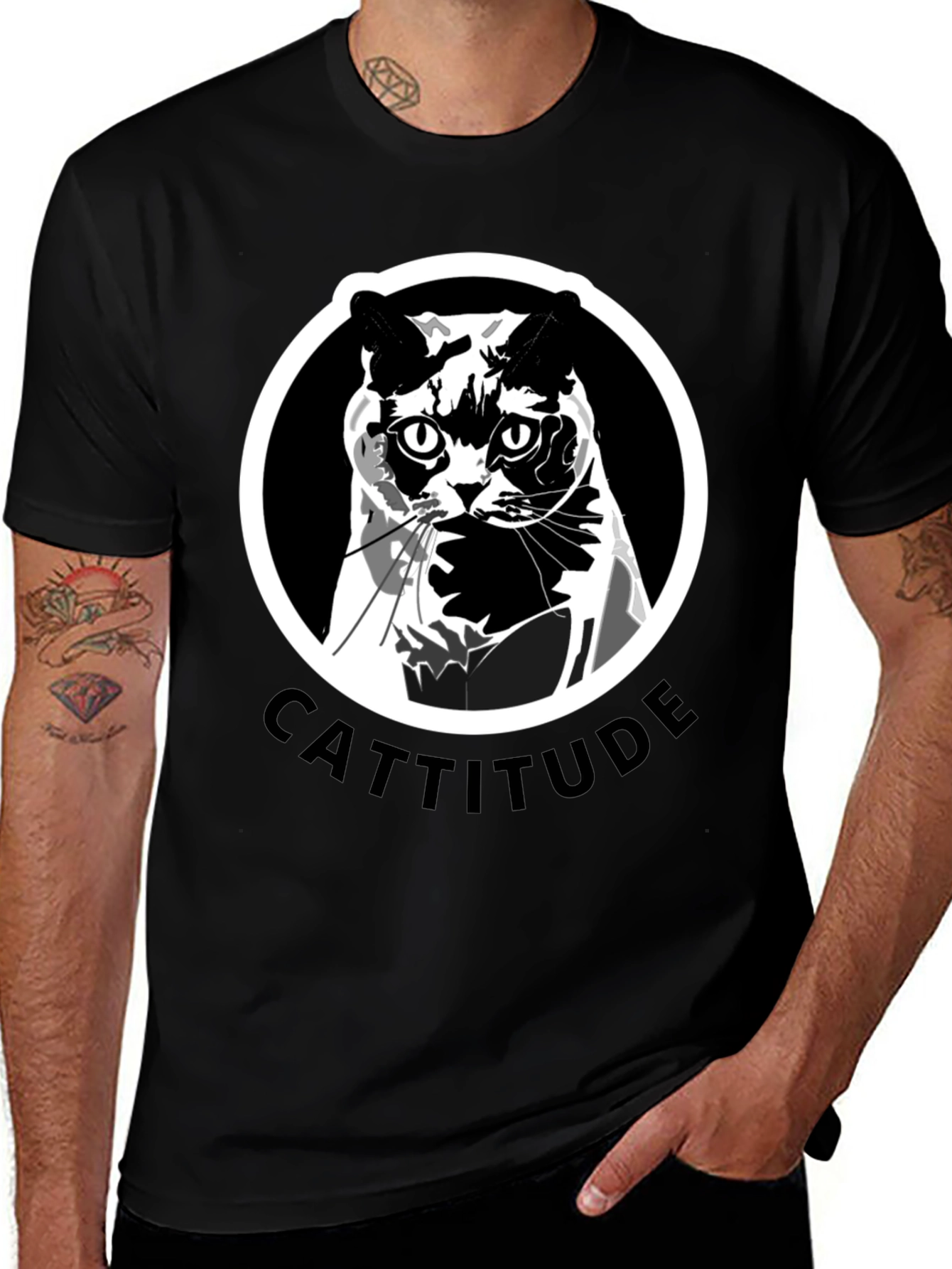 Cattitude T-Shirt: Bold Cat Graphic Tee