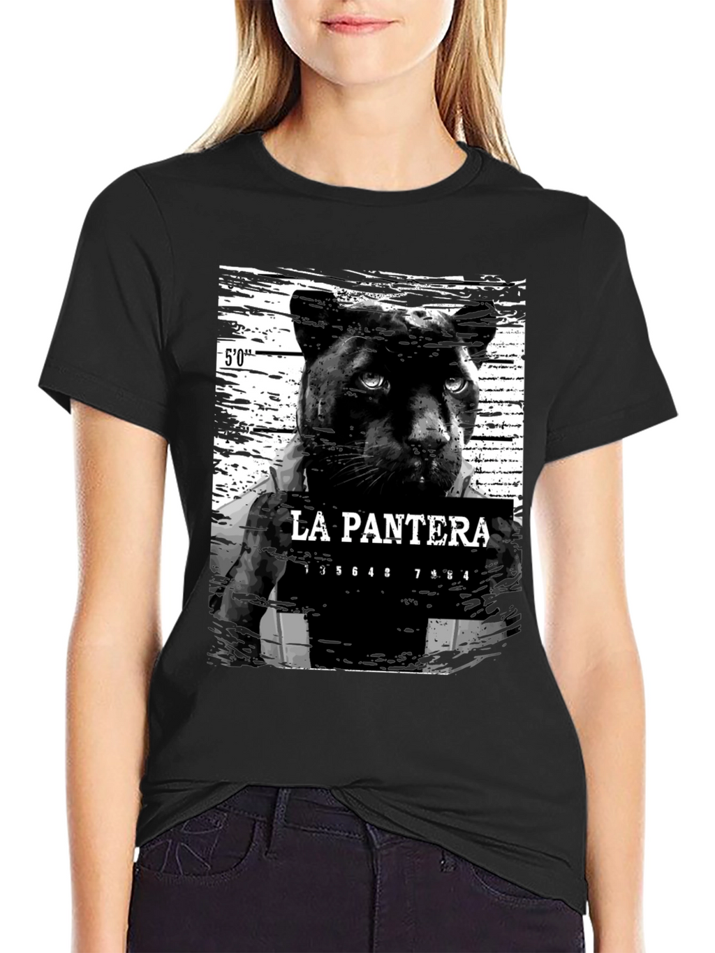 La Pantera Mugshot Graphic Tee - Black
