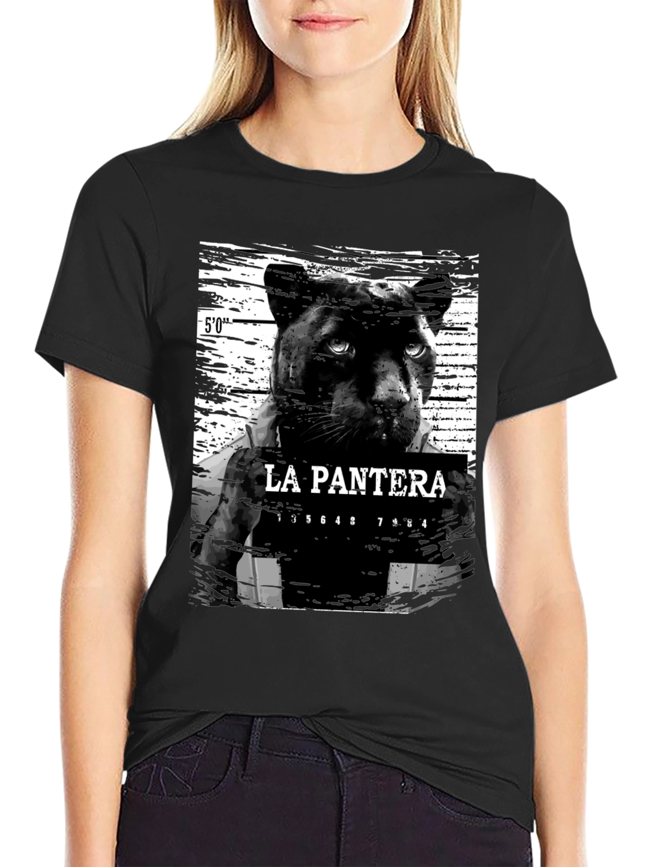 La Pantera Mugshot Graphic Tee - Black