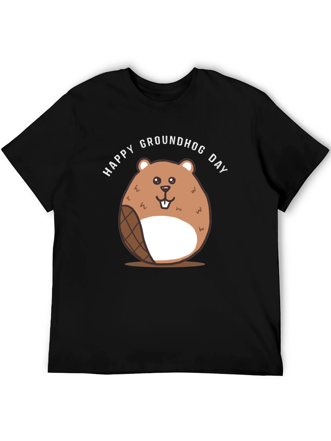 Happy Groundhog Day T-Shirt - Cute Cartoon Design