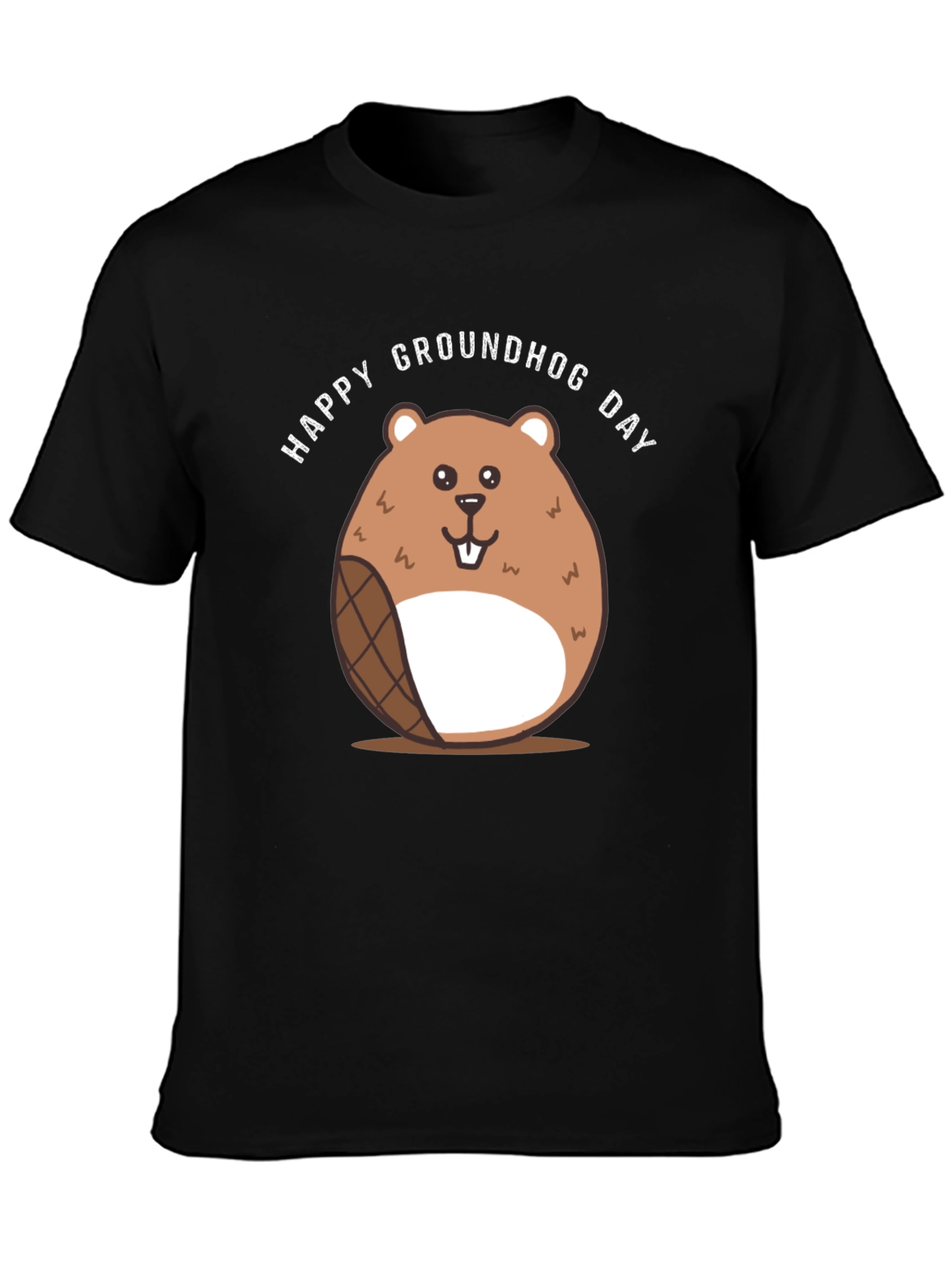Happy Groundhog Day T-Shirt - Cute Cartoon Design