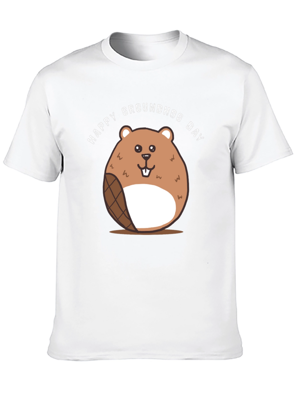 Happy Groundhog Day T-Shirt - Cute Cartoon Design