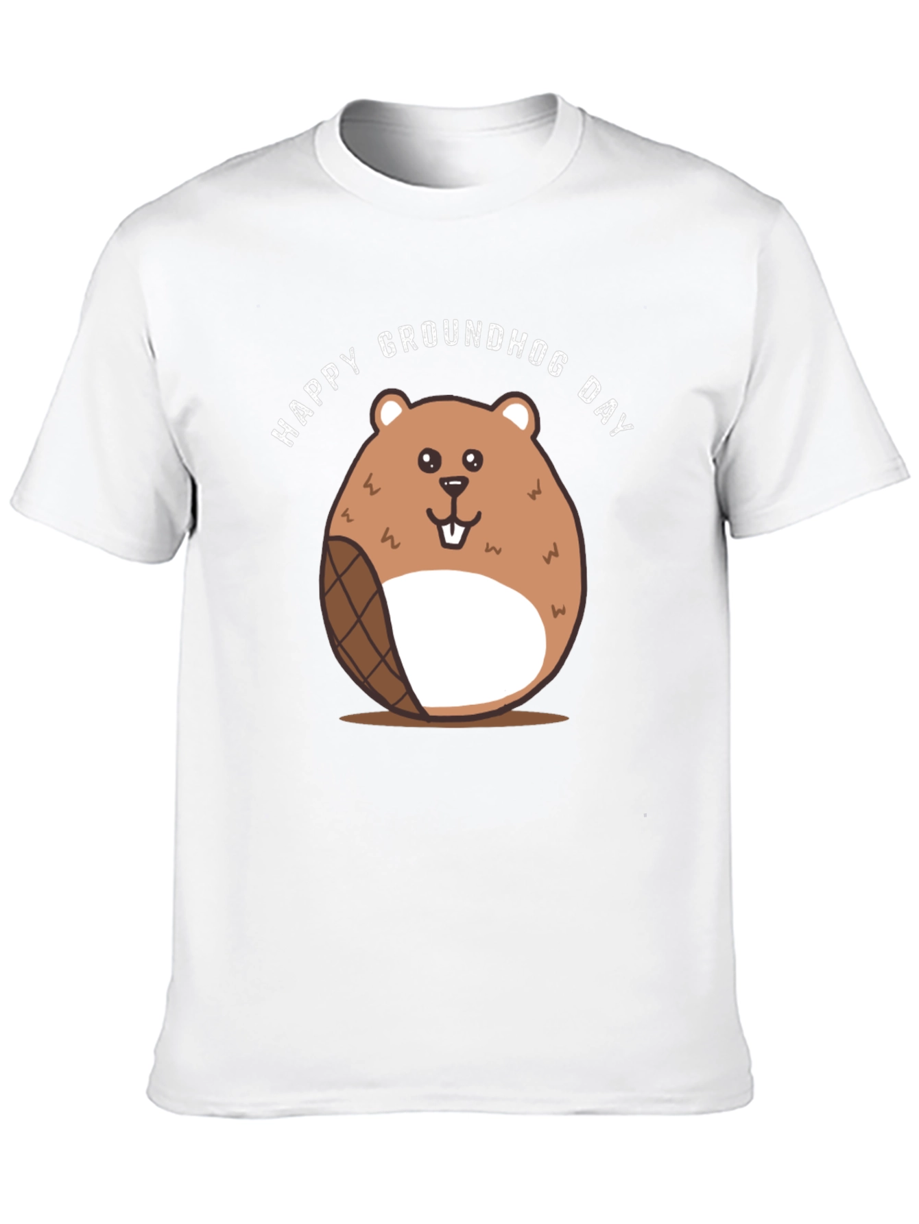 Happy Groundhog Day T-Shirt - Cute Cartoon Design