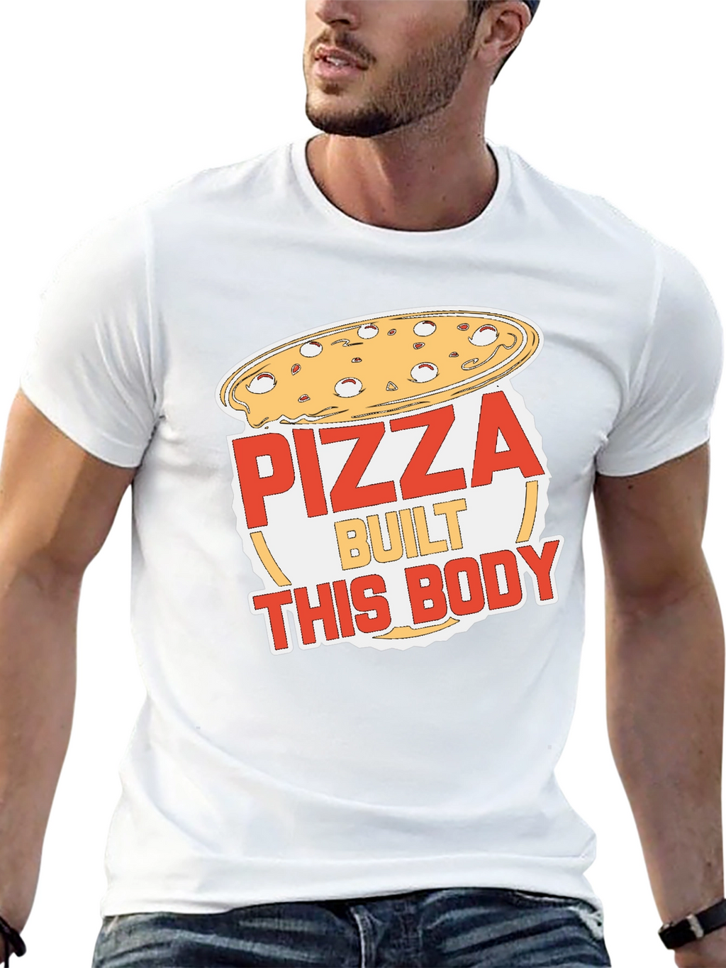Pizza Built This Body Funny Graphic T-Shirt