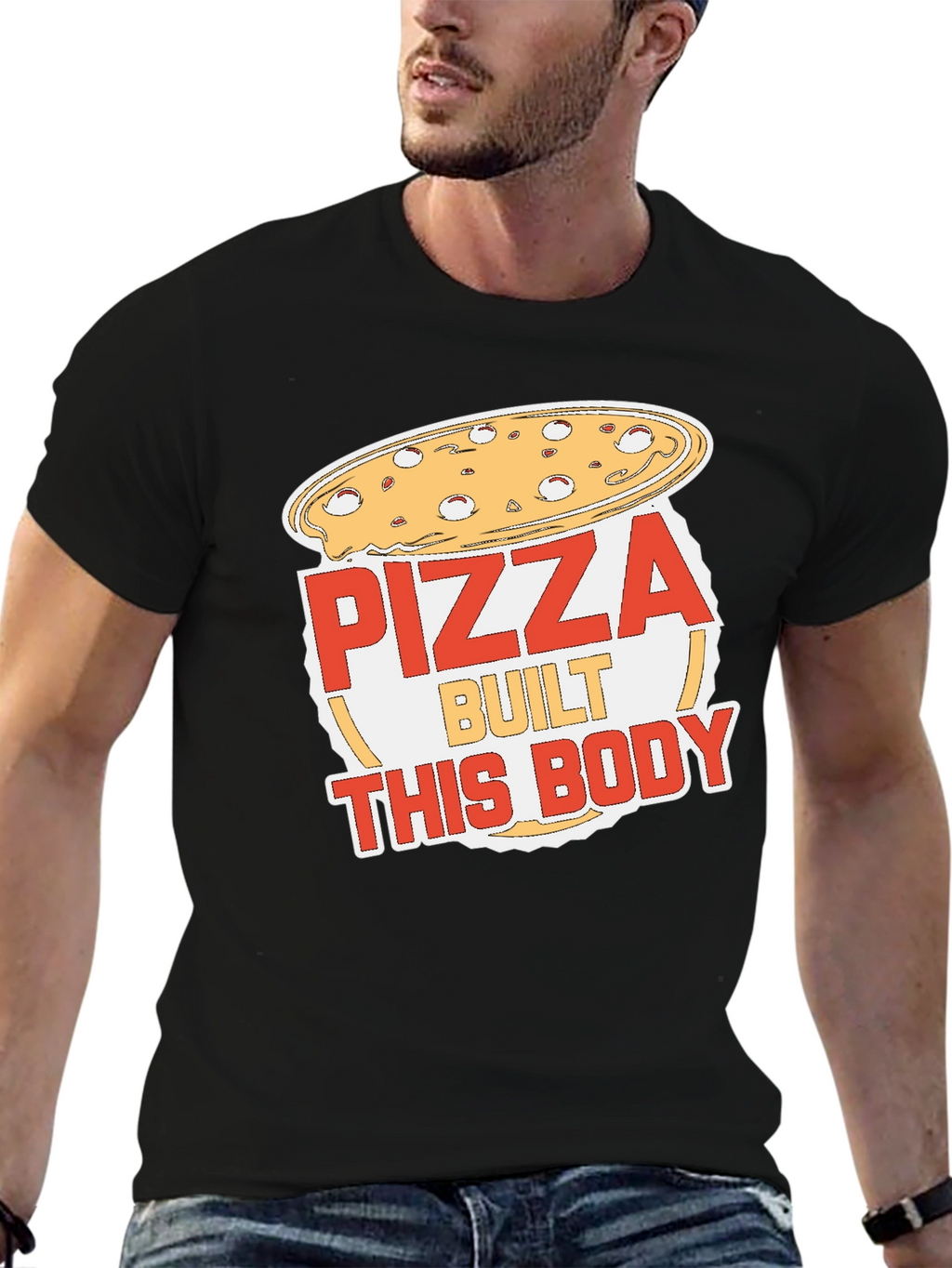 Pizza Built This Body Funny Graphic T-Shirt