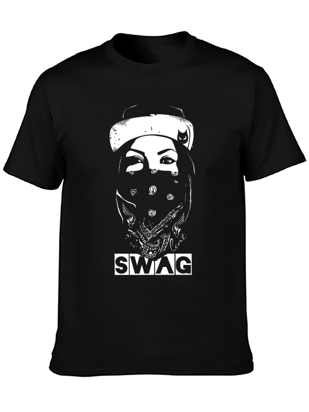 Swag Graphic Tee Black Crew Neck T-Shirt