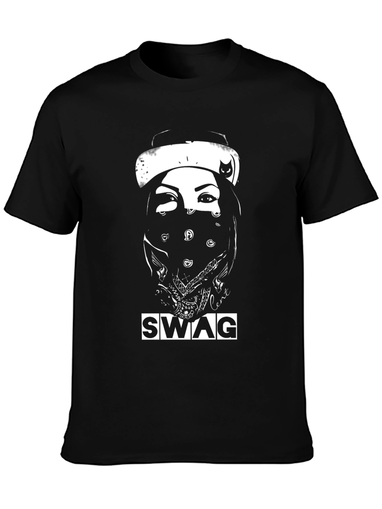 Swag Graphic Tee Black Crew Neck T-Shirt