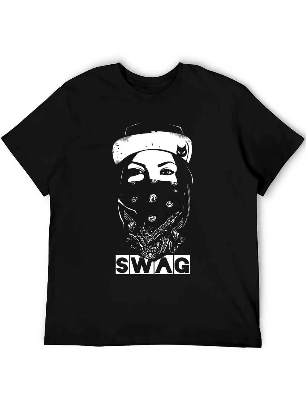 Swag Graphic Tee Black Crew Neck T-Shirt