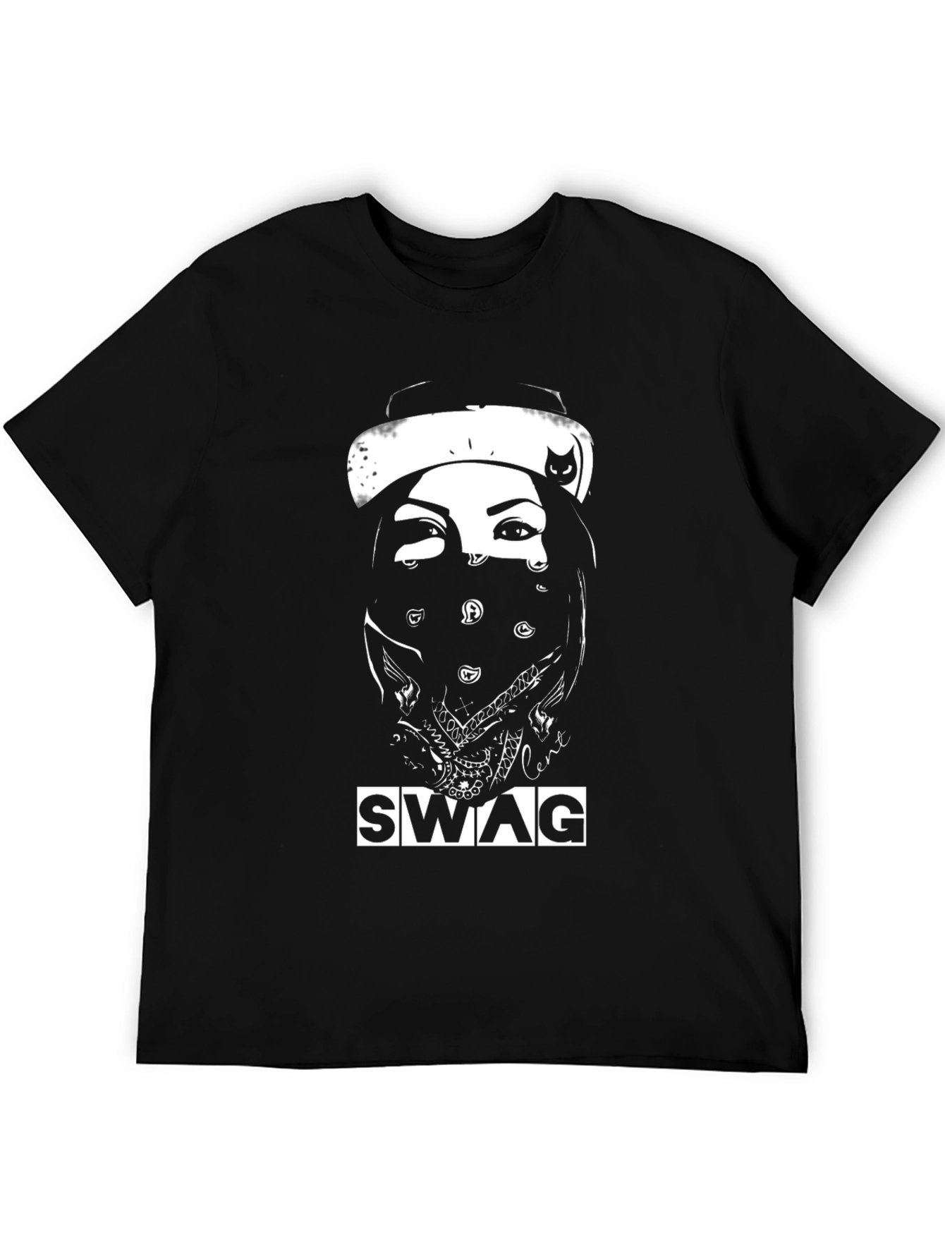 Swag Graphic Tee Black Crew Neck T-Shirt