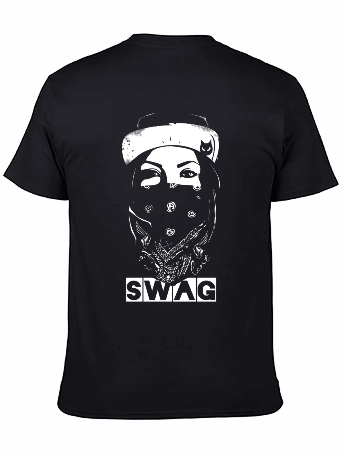 Swag Graphic Tee Black Crew Neck T-Shirt