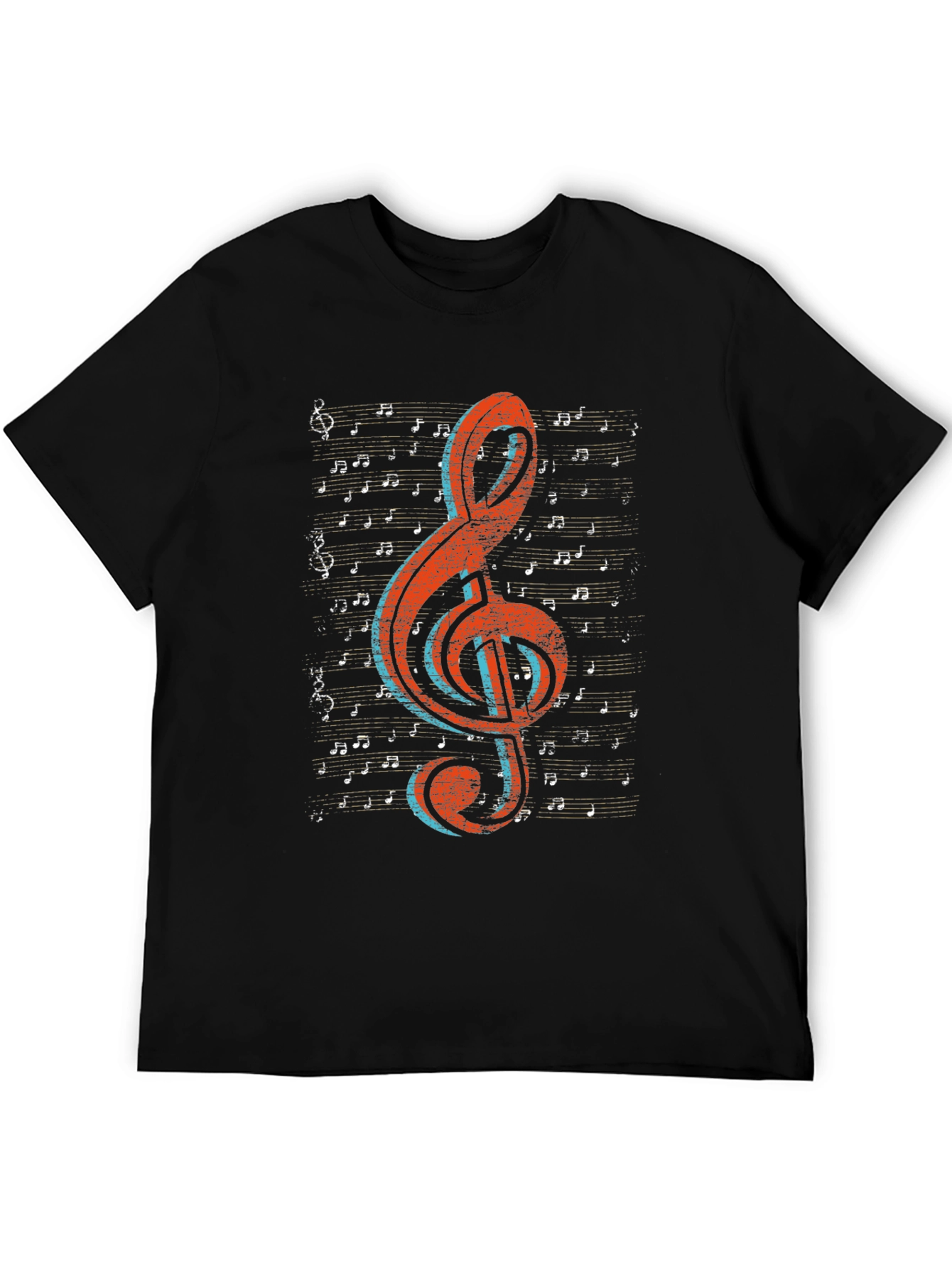 Music Note Graphic Tee - Treble Clef Design