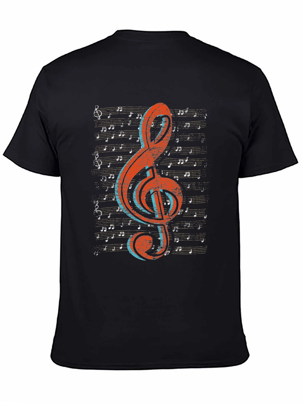 Music Note Graphic Tee - Treble Clef Design