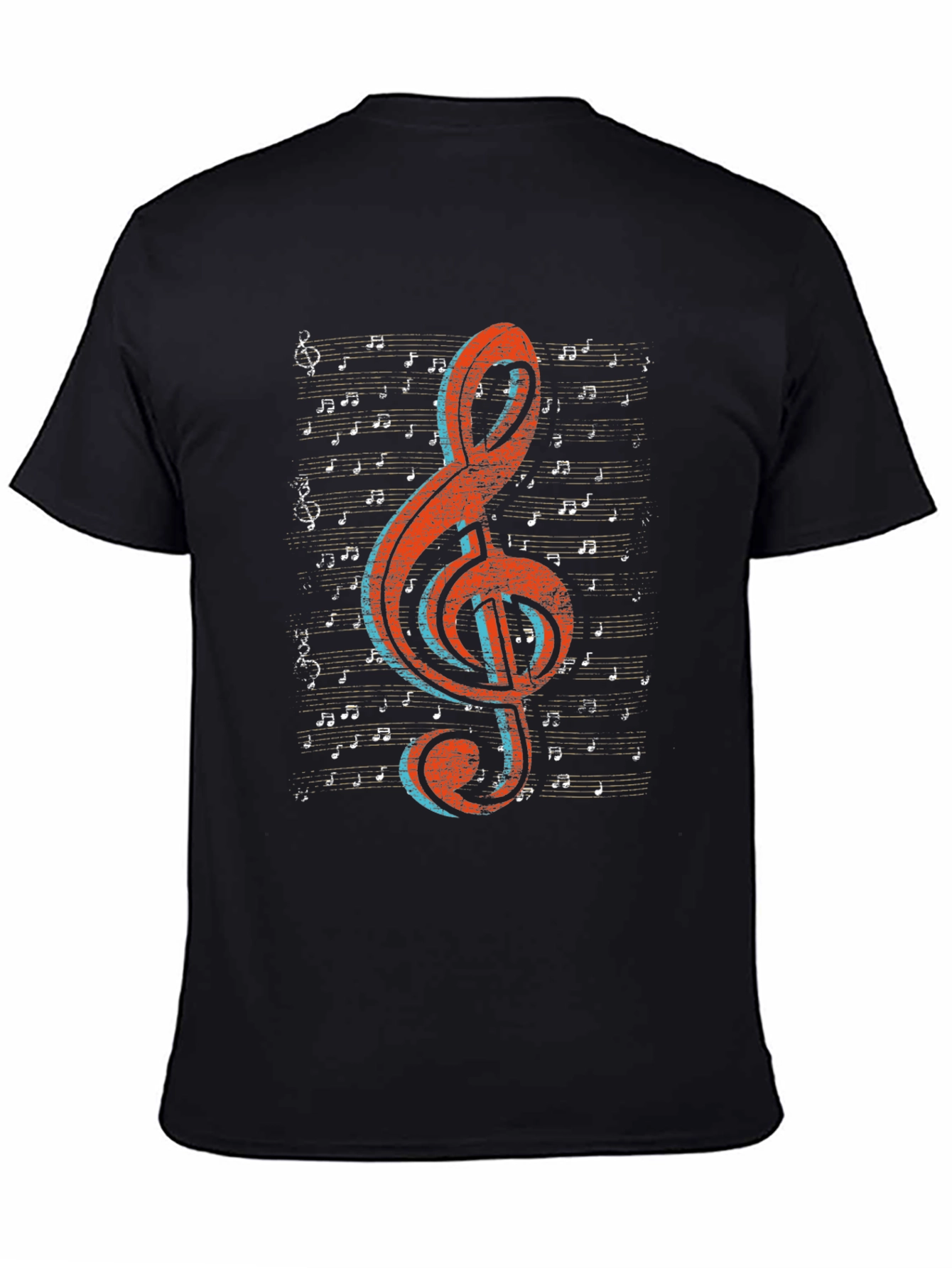 Music Note Graphic Tee - Treble Clef Design