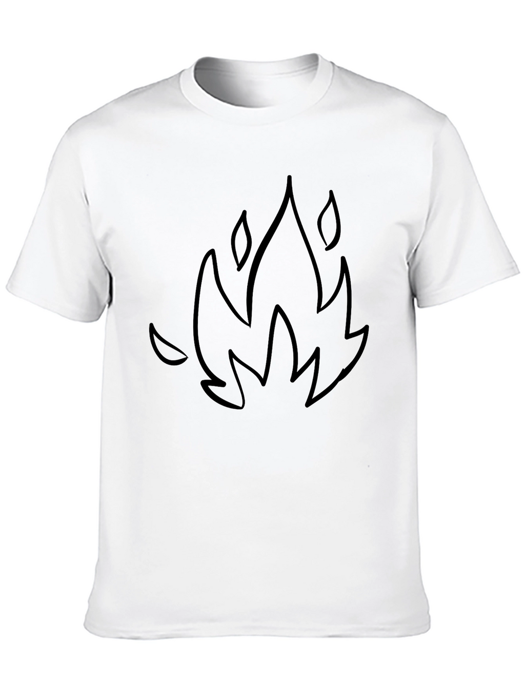 Black T-Shirt with Flame Graphic