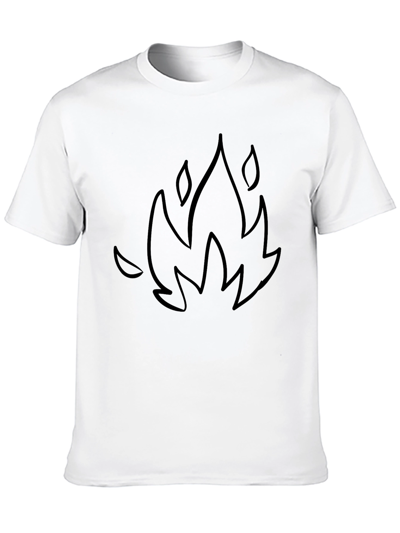 Black T-Shirt with Flame Graphic