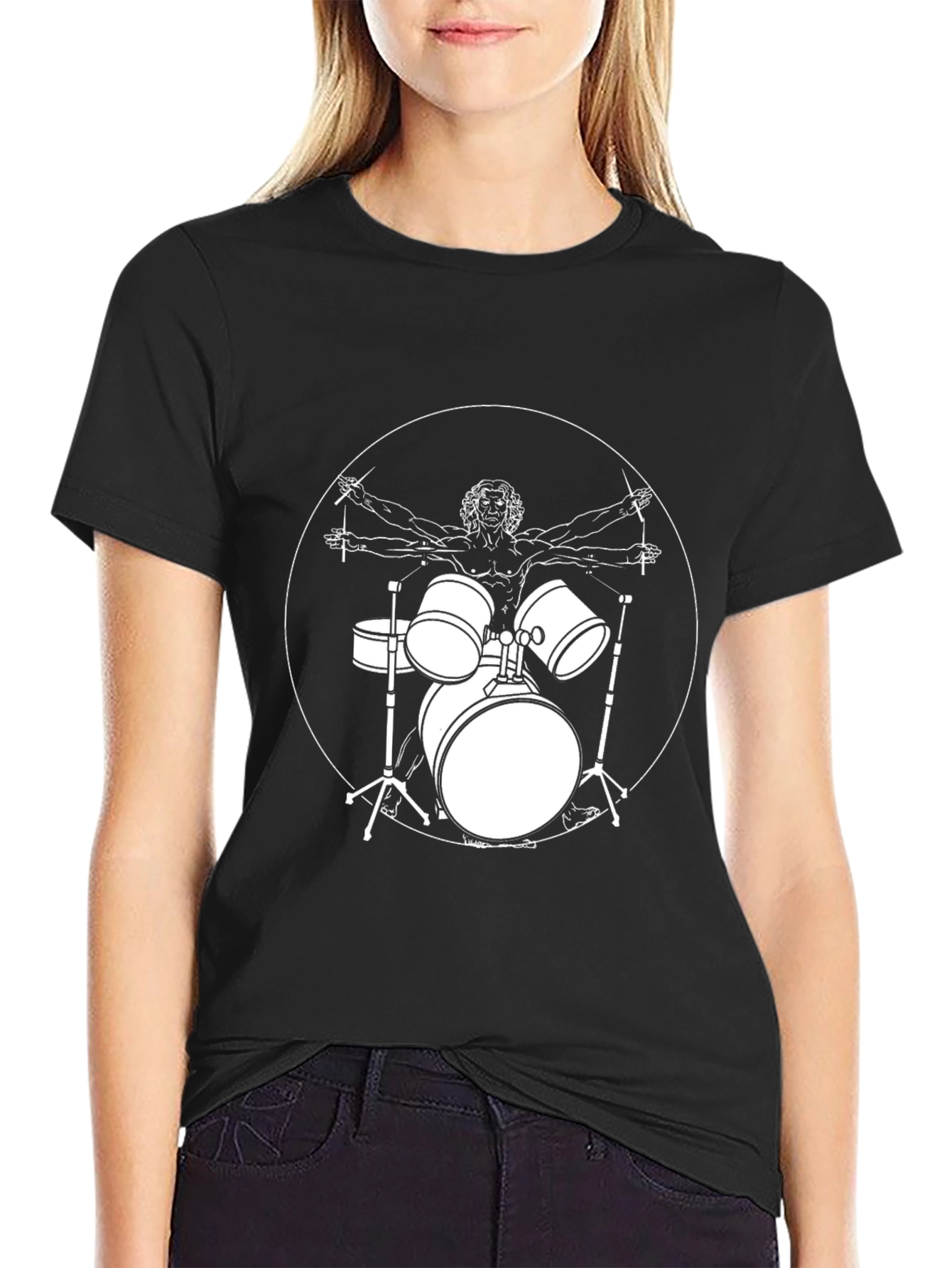 Vitruvian Drummer Graphic T-Shirt