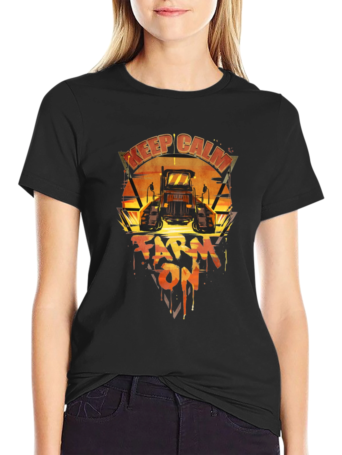 Keep Calm Farm On Tractor T-Shirt