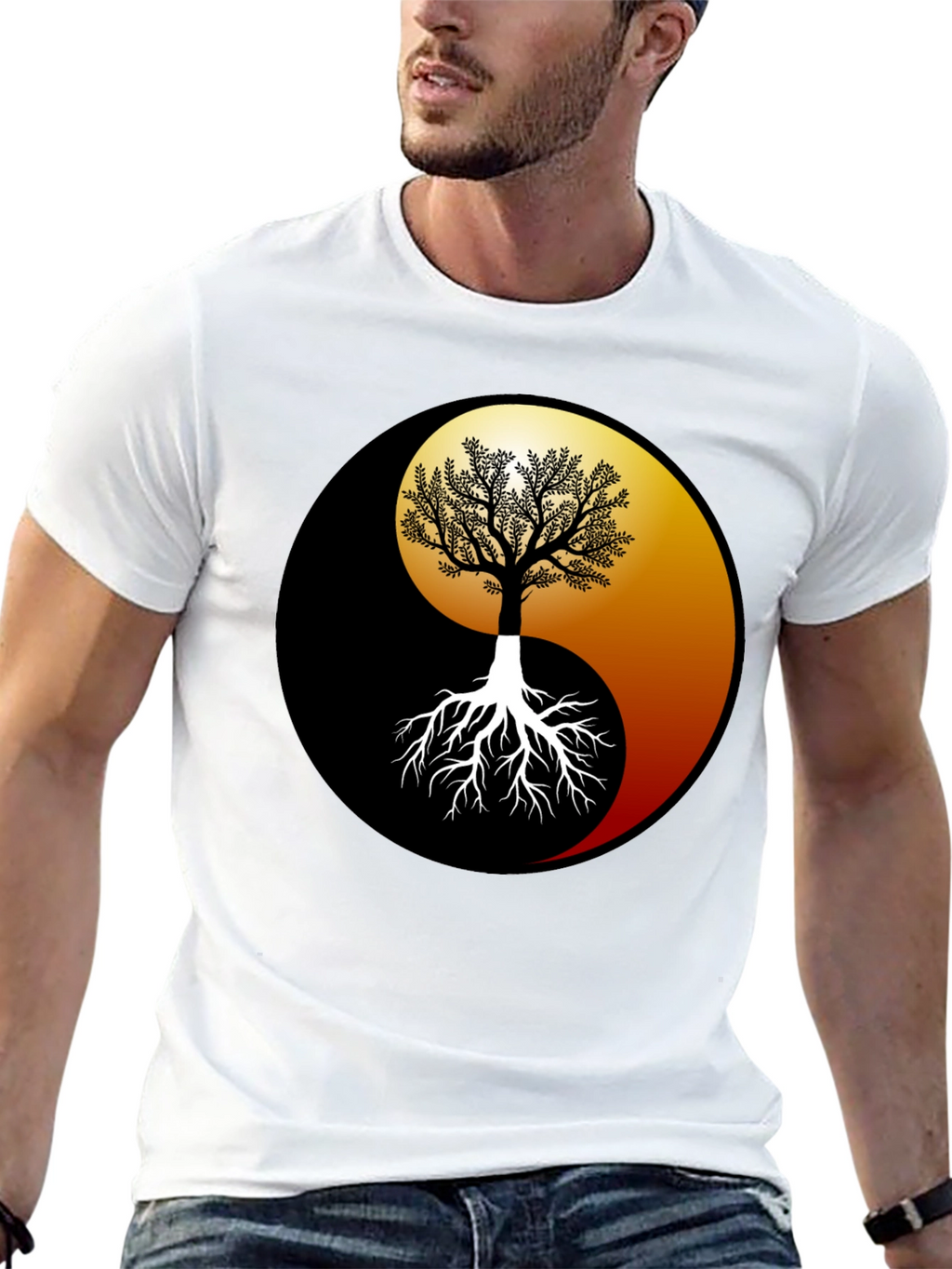 Yin Yang Tree Graphic Tee - Balance & Harmony