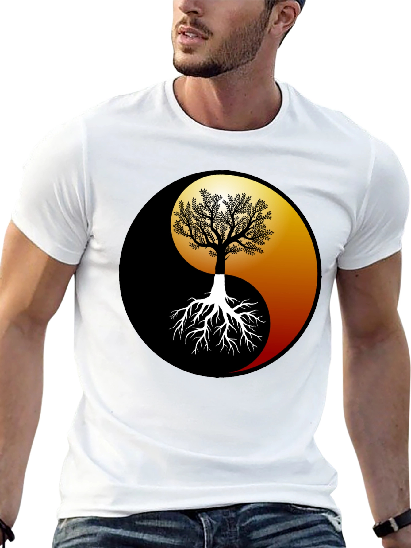 Yin Yang Tree Graphic Tee - Balance & Harmony