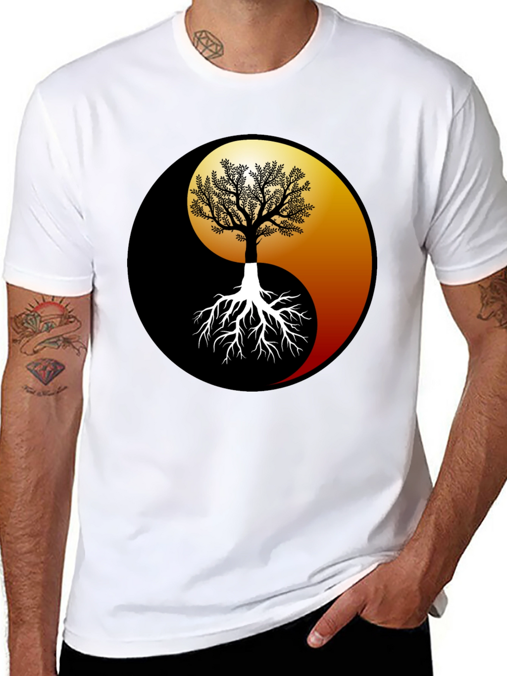Yin Yang Tree Graphic Tee - Balance & Harmony