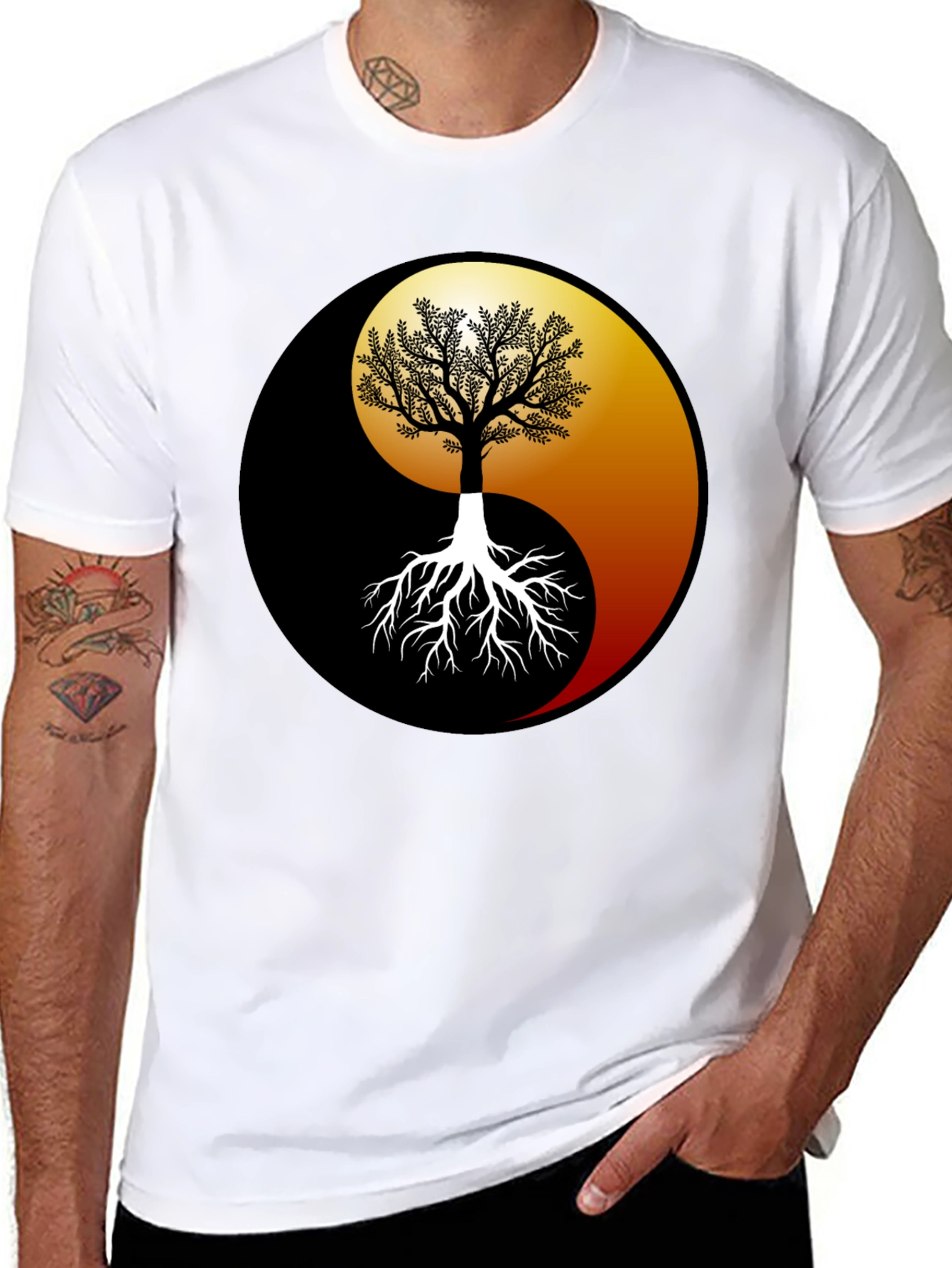 Yin Yang Tree Graphic Tee - Balance & Harmony