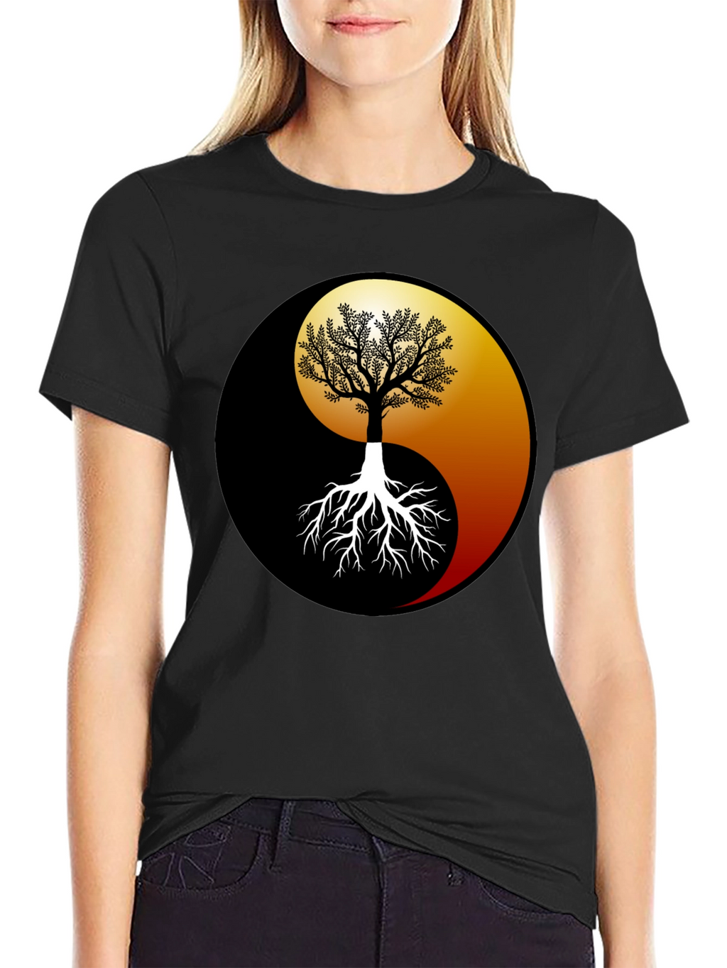 Yin Yang Tree Graphic Tee - Balance & Harmony