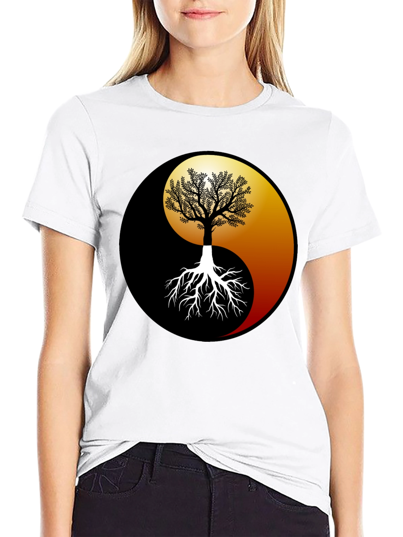 Yin Yang Tree Graphic Tee - Balance & Harmony