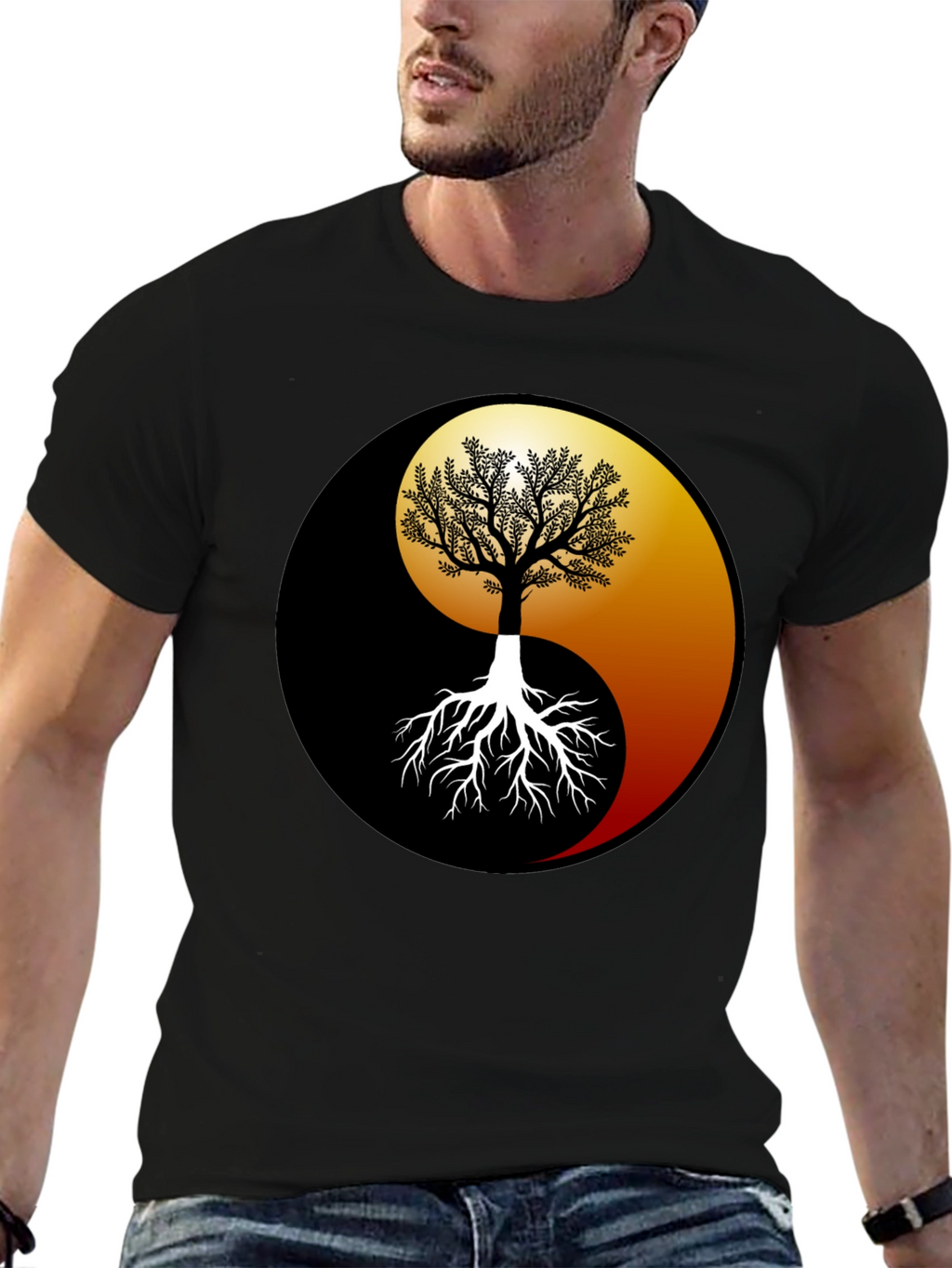 Yin Yang Tree Graphic Tee - Balance & Harmony