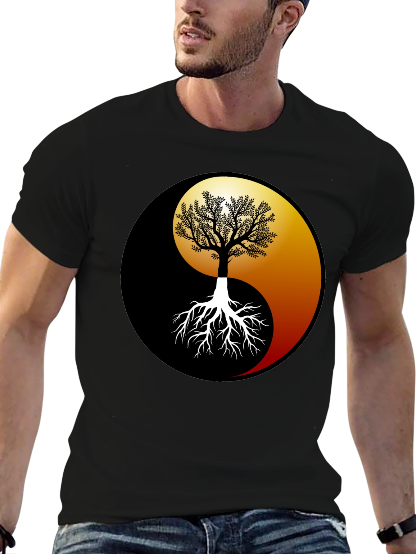 Yin Yang Tree Graphic Tee - Balance & Harmony